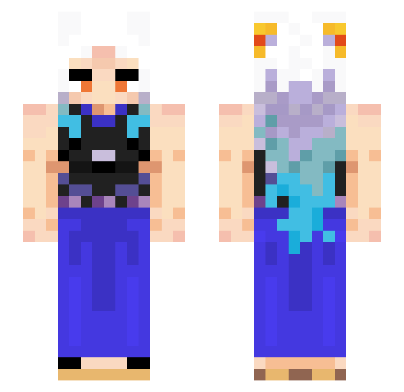 Romy93s Minecraft skin, front and back view
