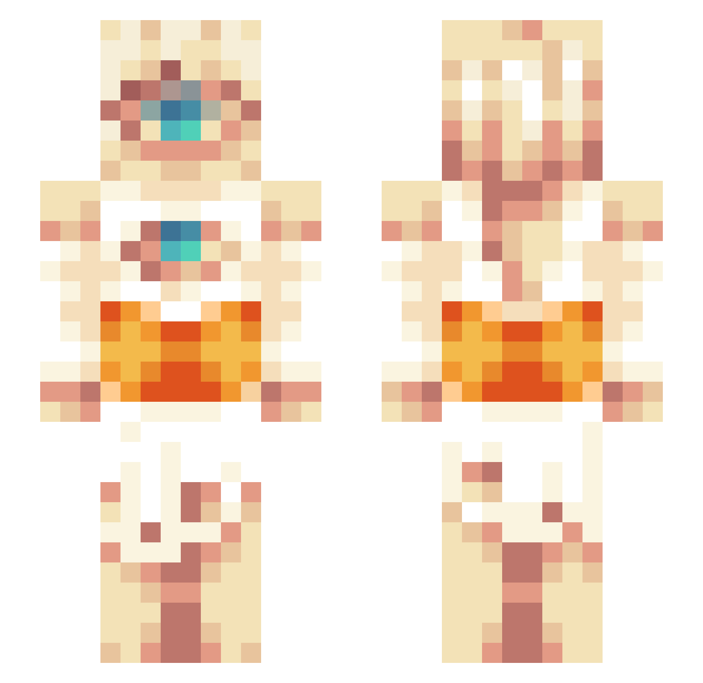 Timui Minecraft skin, front and back view