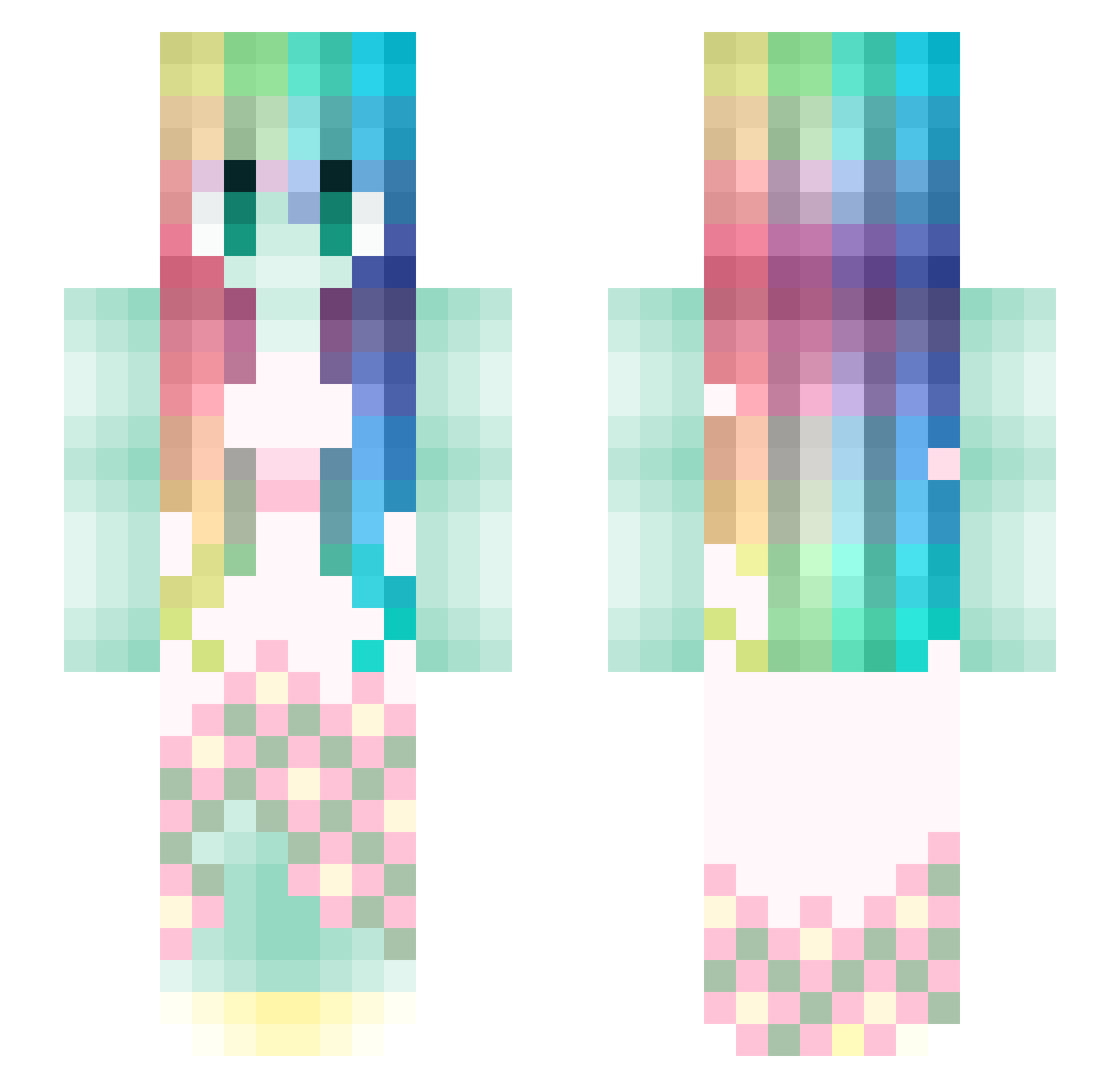 DapperdarlingDM Minecraft skin, front and back view