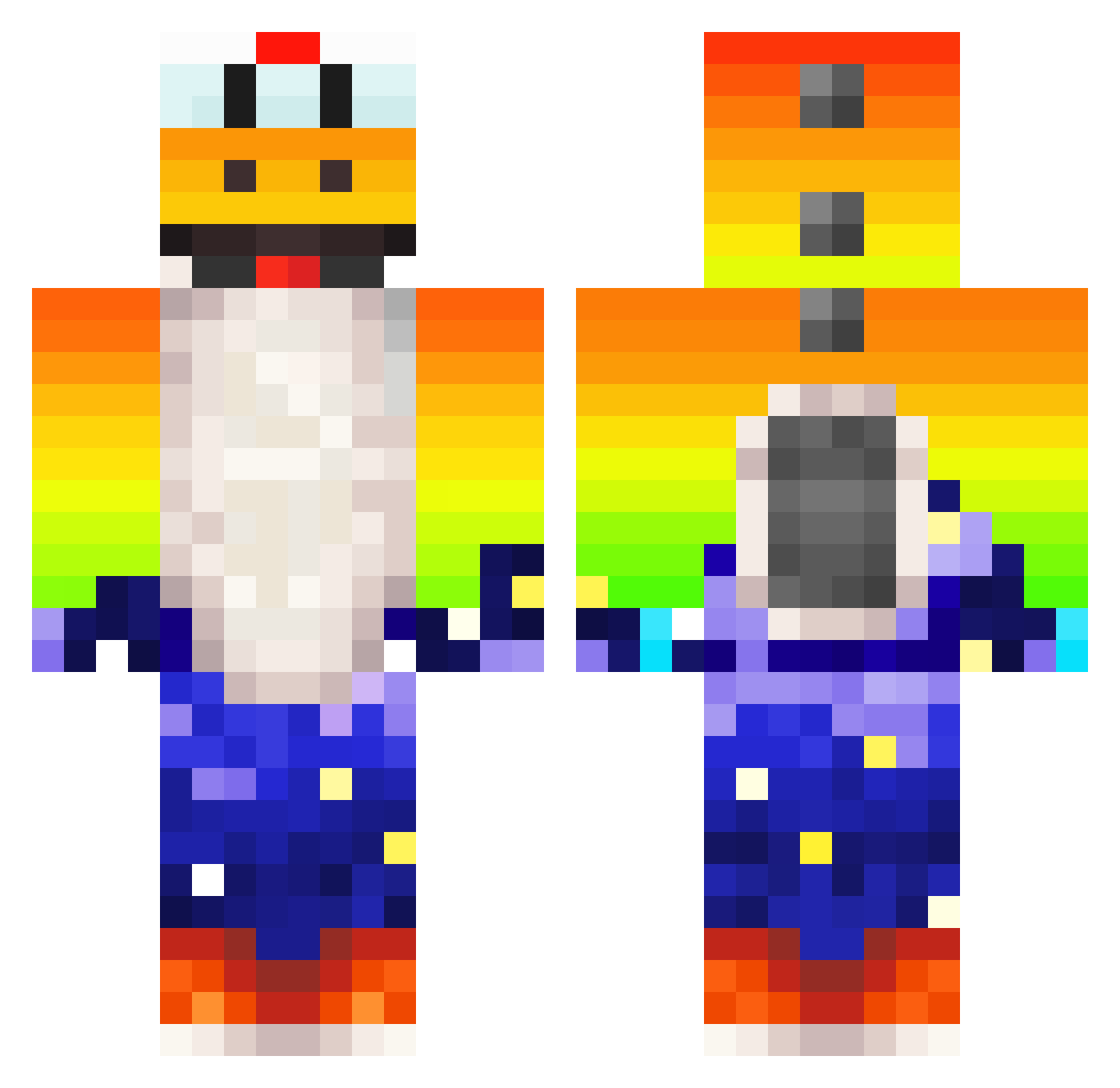 trystdnn Minecraft skin, front and back view