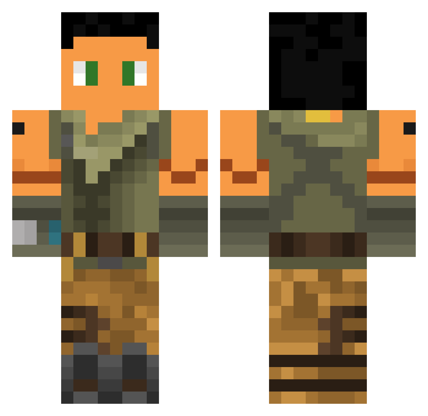 Tastytim73 Minecraft skin, front and back view