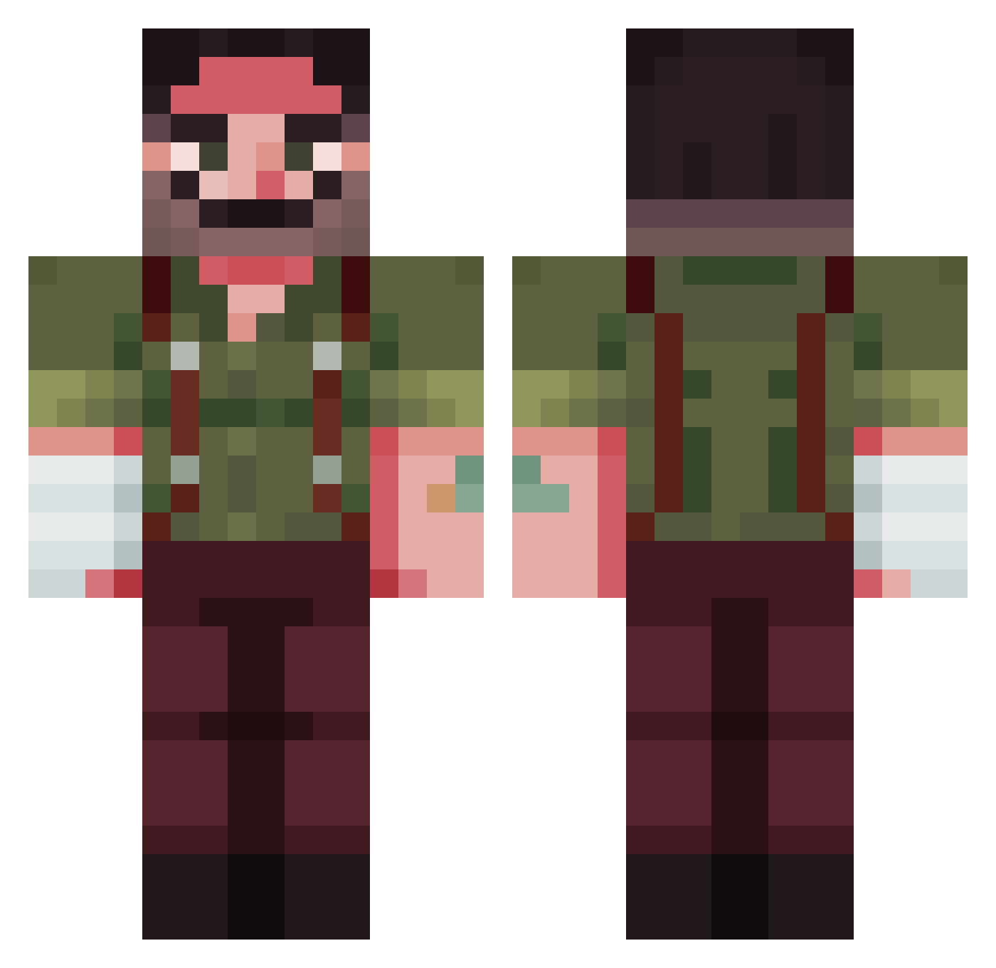 ensyyy Minecraft skin, front and back view