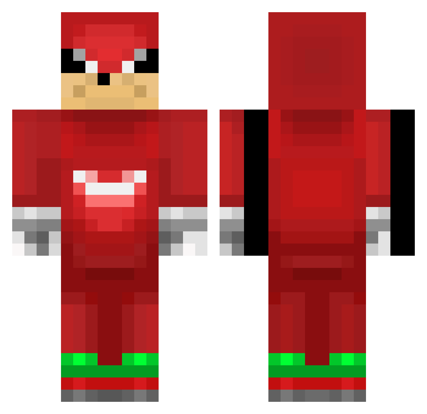 CadPp Minecraft skin, front and back view