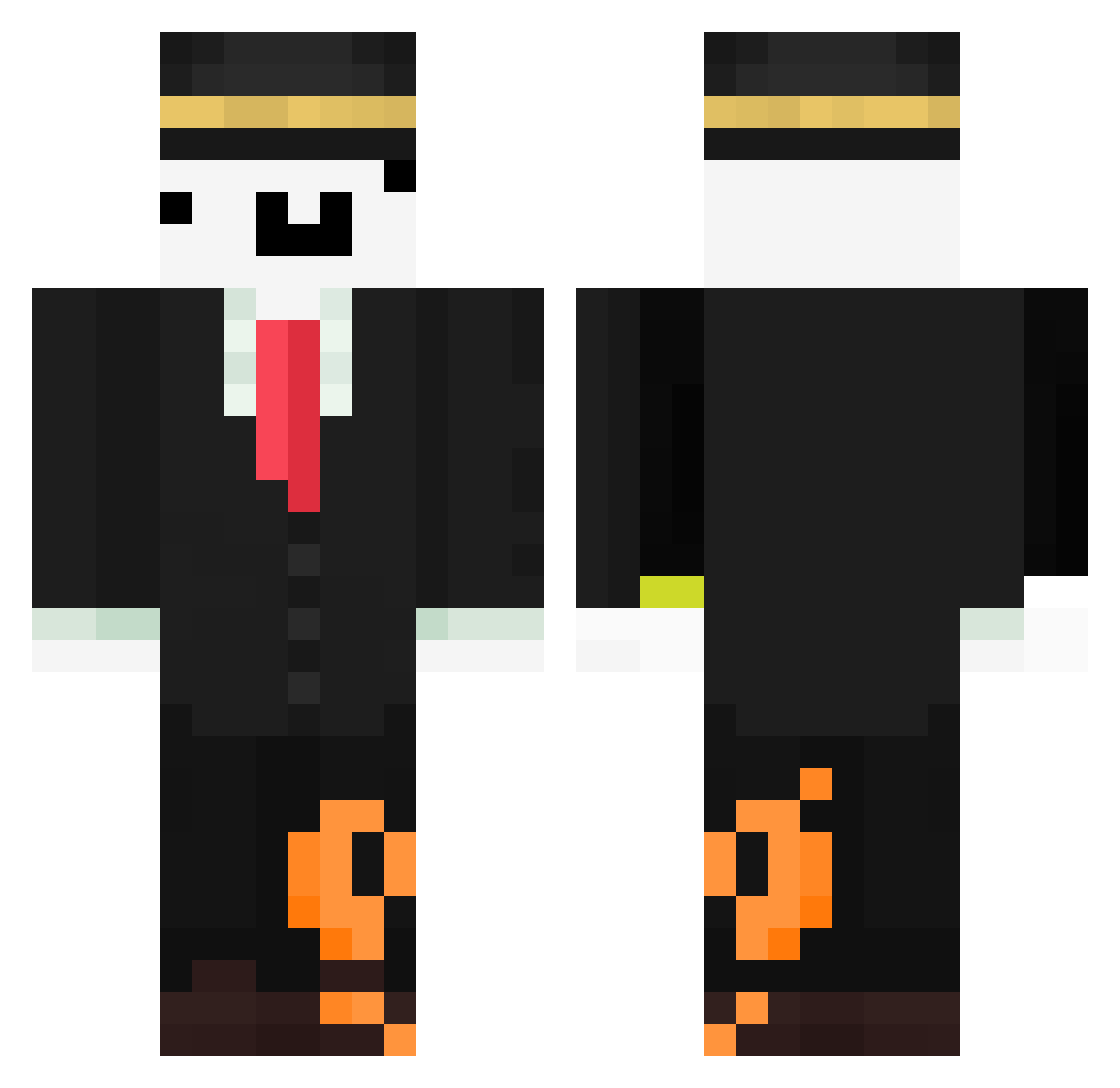 Seaways Minecraft skin, front and back view