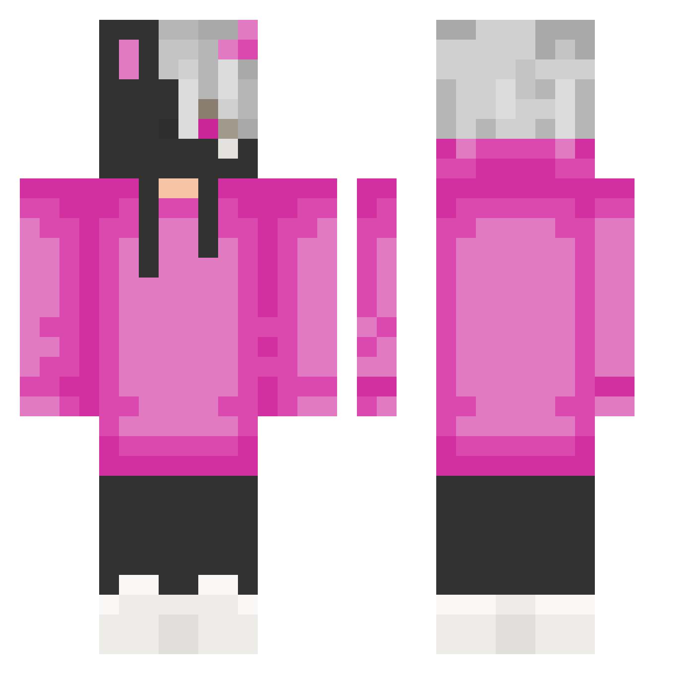 Fuize Minecraft skin, front and back view