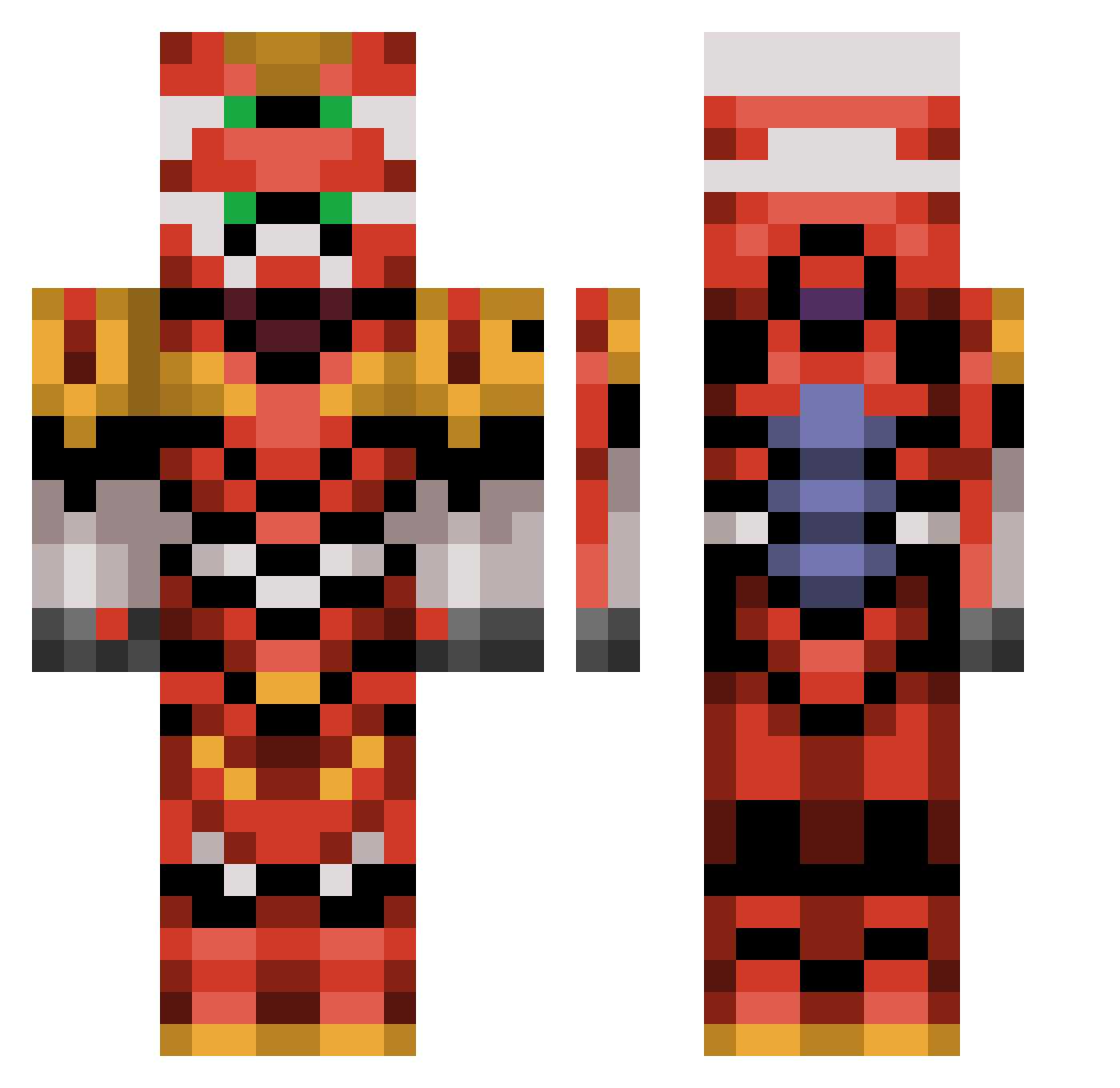 Kyanpa Minecraft skin, front and back view