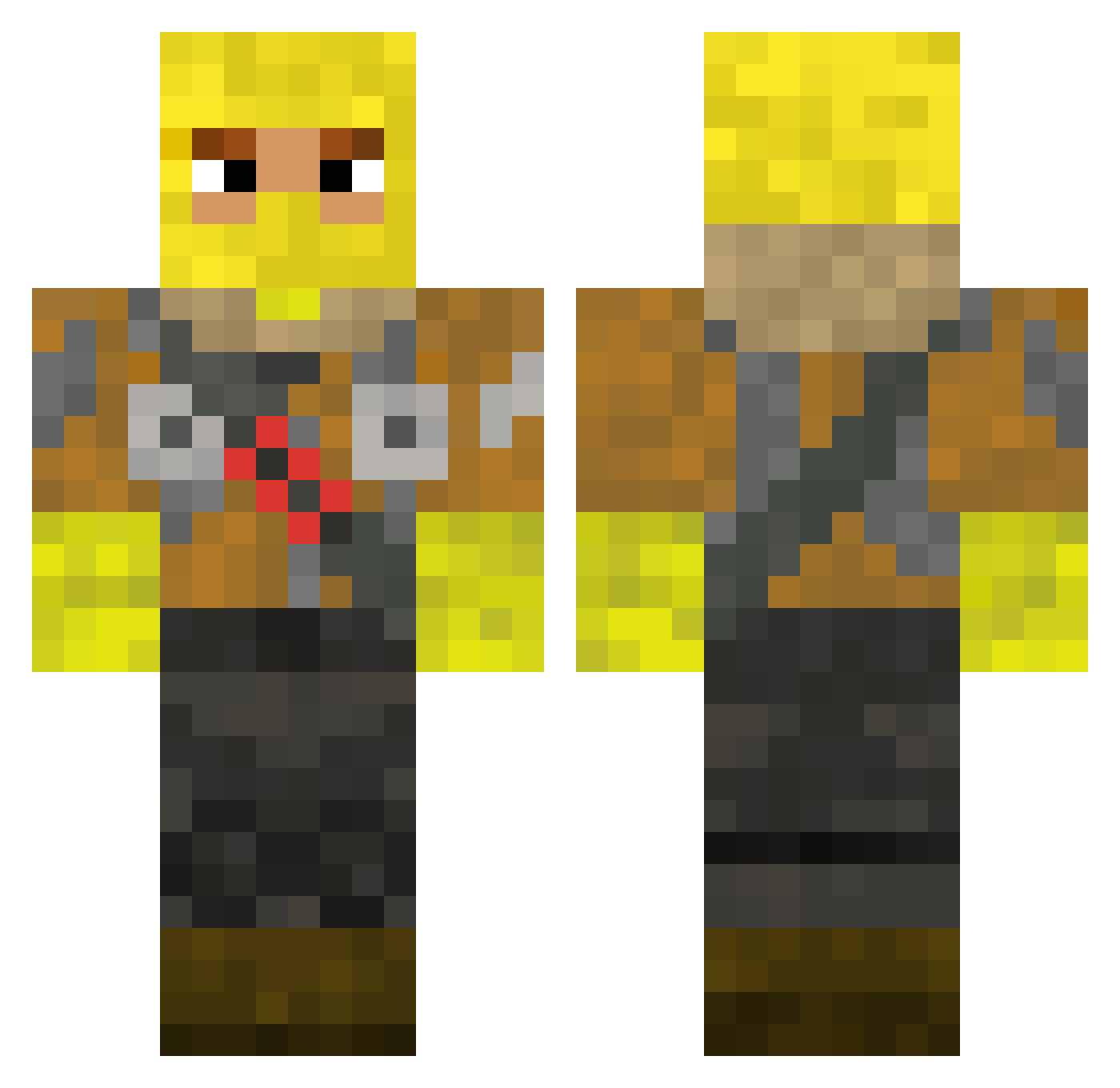 mastergamer100 Minecraft skin, front and back view