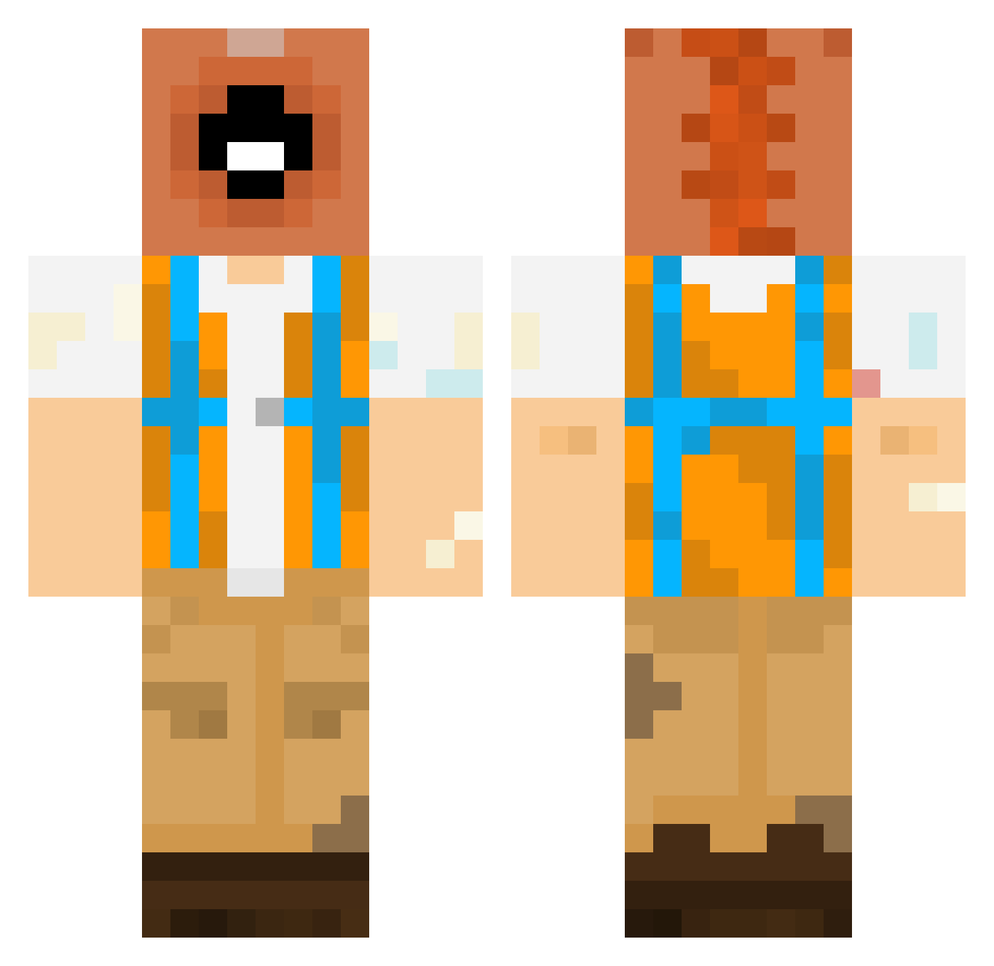 HorseFaceGuy321 Minecraft skin, front and back view