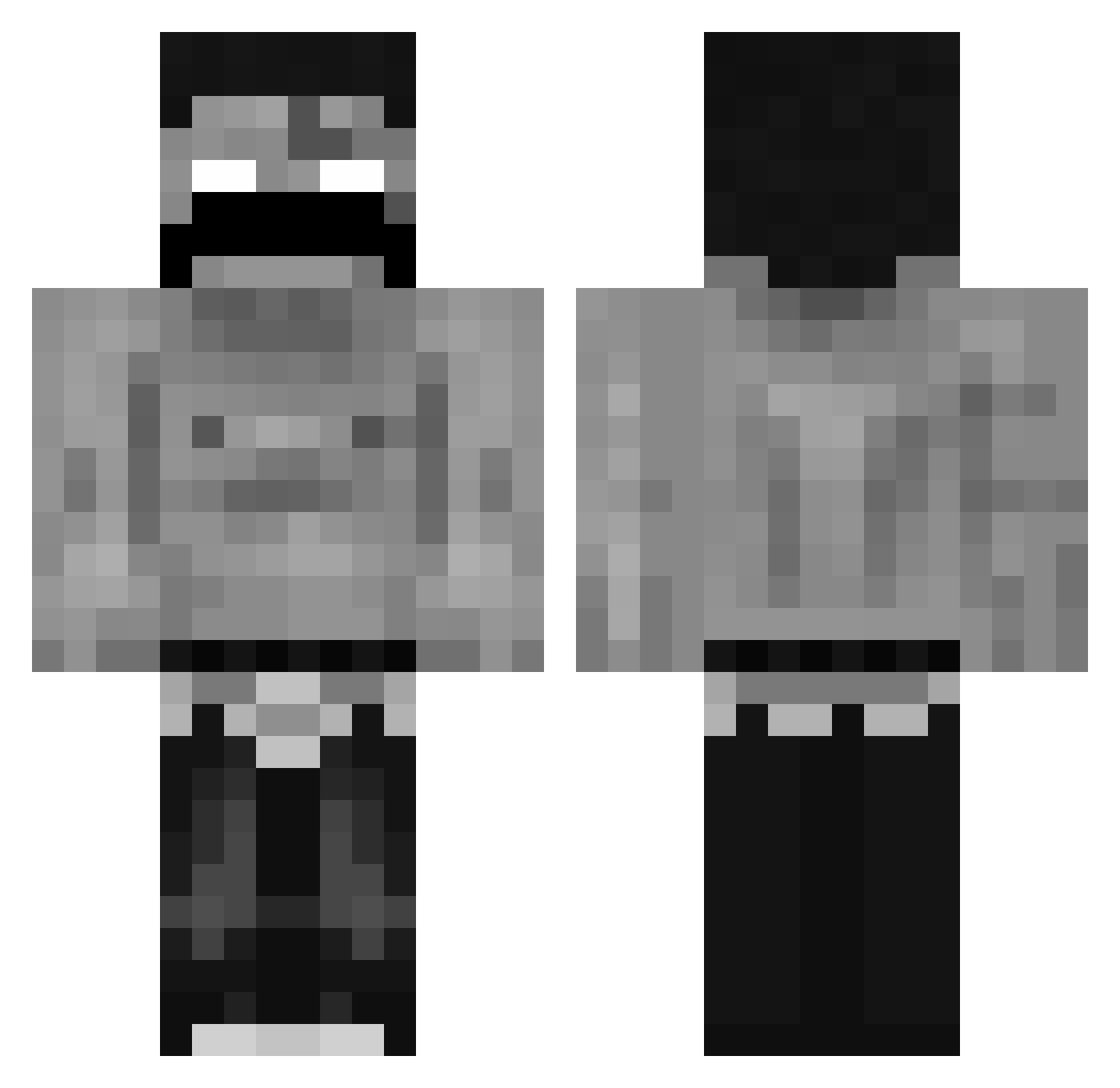 Disaaster Minecraft skin, front and back view