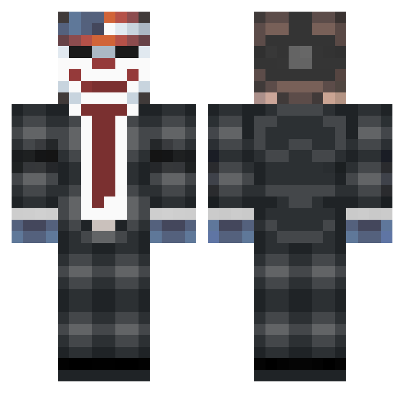 Besought Minecraft skin, front and back view
