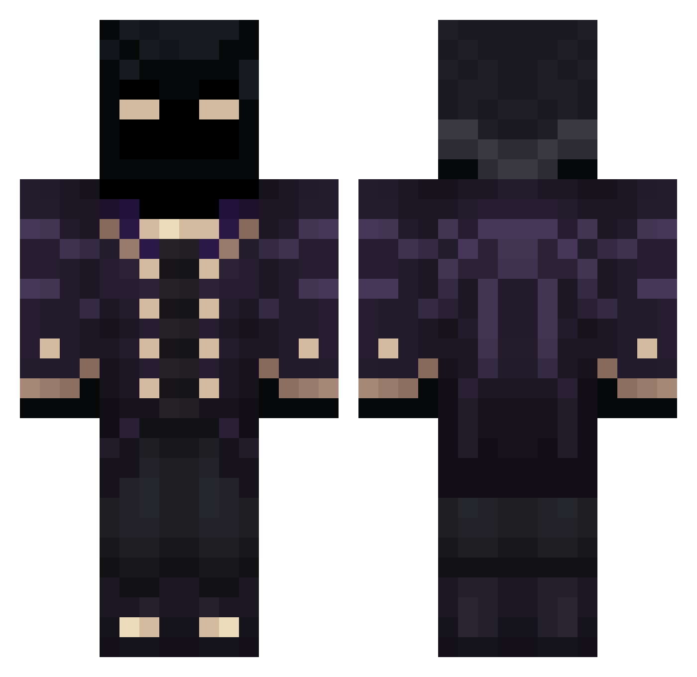 Znixc Minecraft skin, front and back view