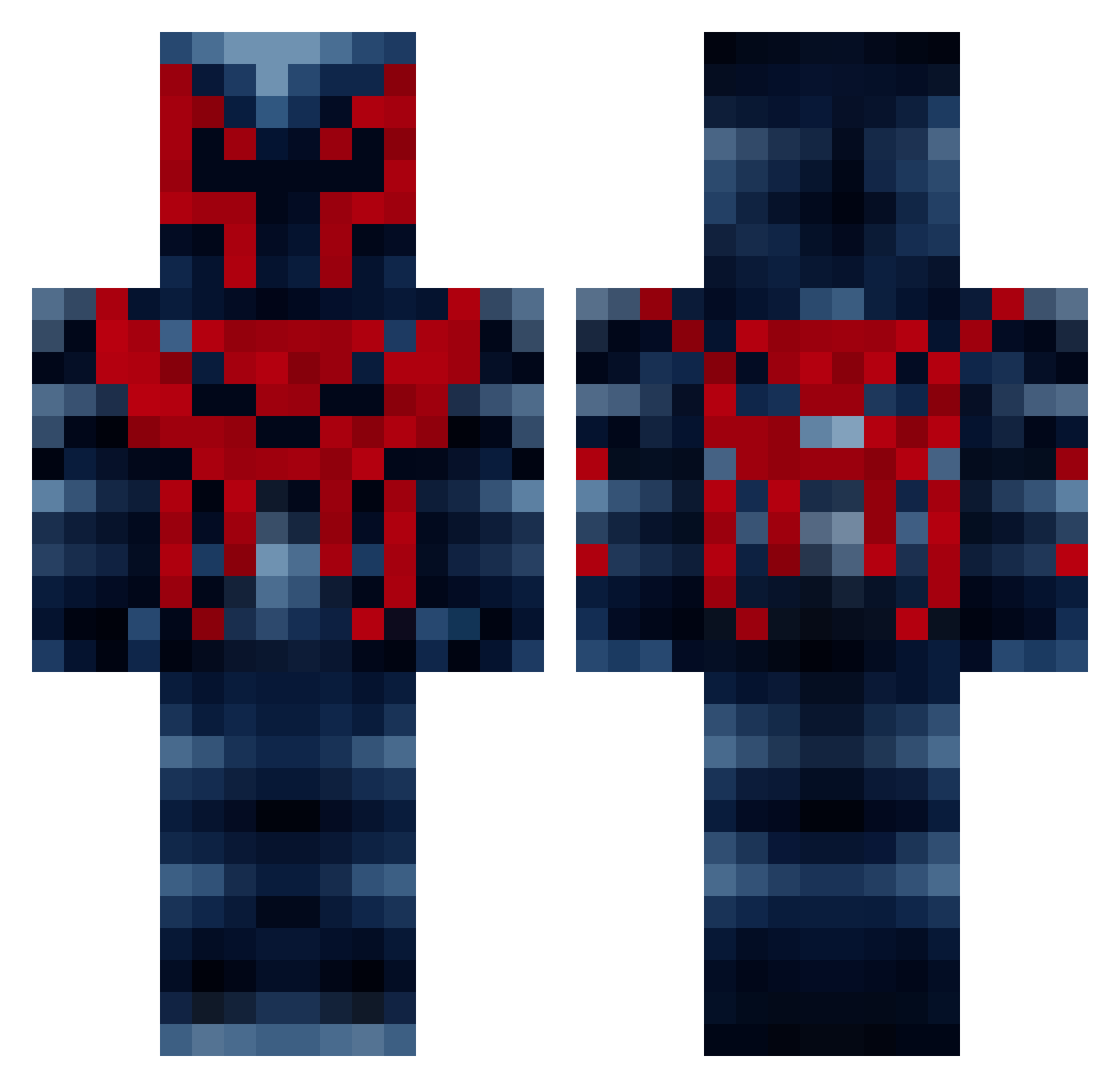 Texman42 Minecraft skin, front and back view