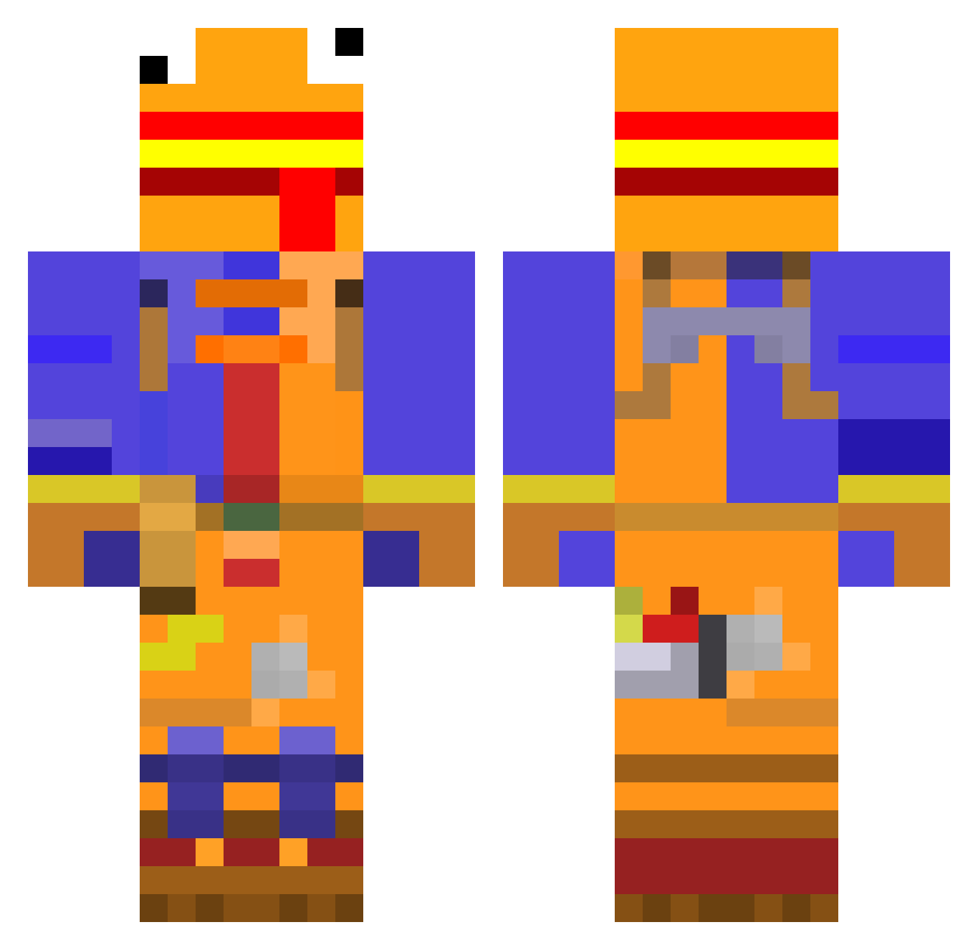 AldanaGamer445 Minecraft skin, front and back view