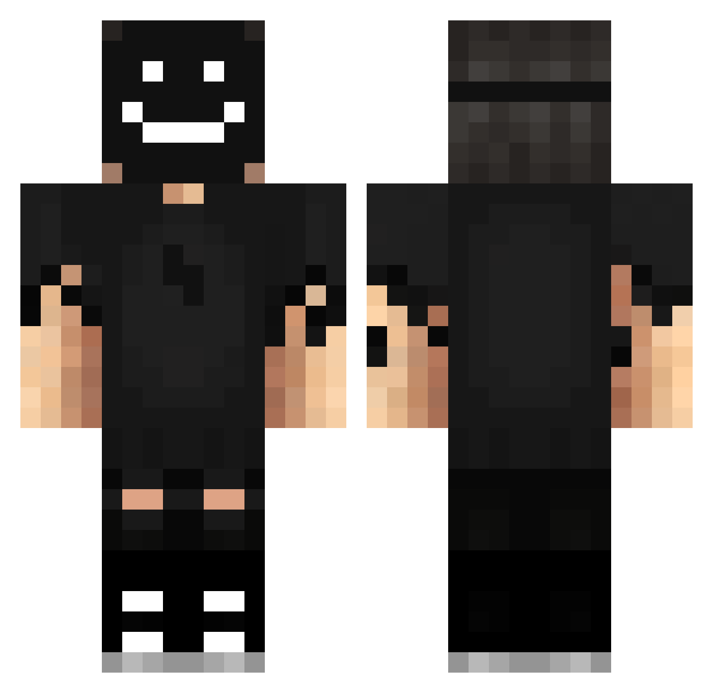 z3u Minecraft skin, front and back view