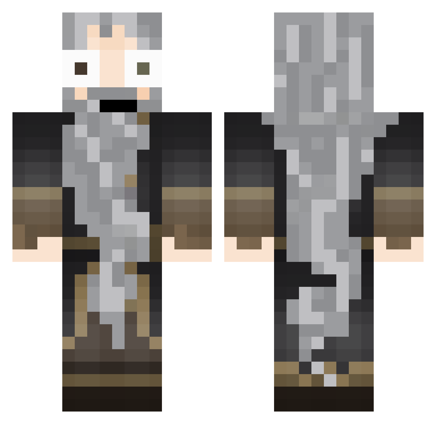 alehc Minecraft skin, front and back view