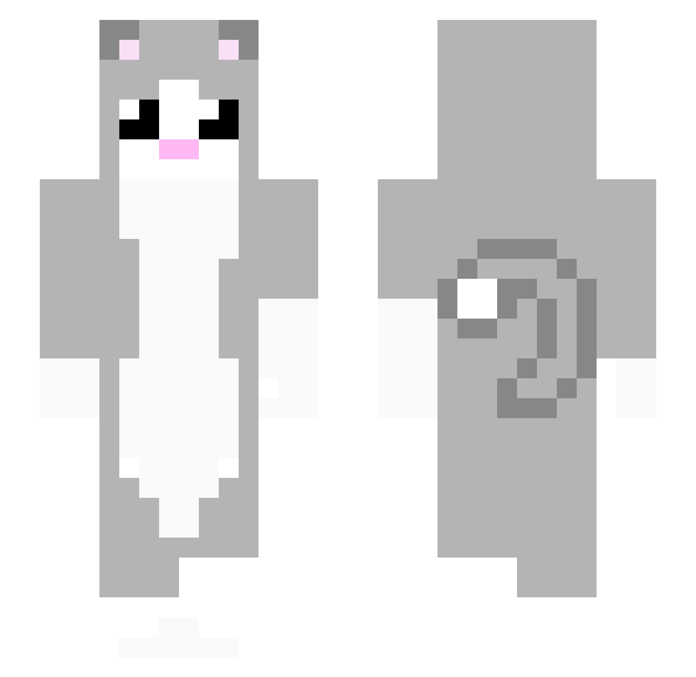 Ericaisme Minecraft skin, front and back view