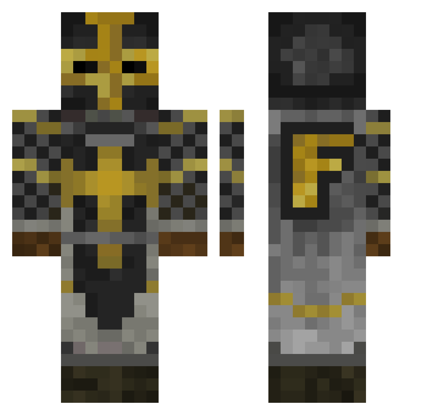 SpicyFLKOF Minecraft skin, front and back view