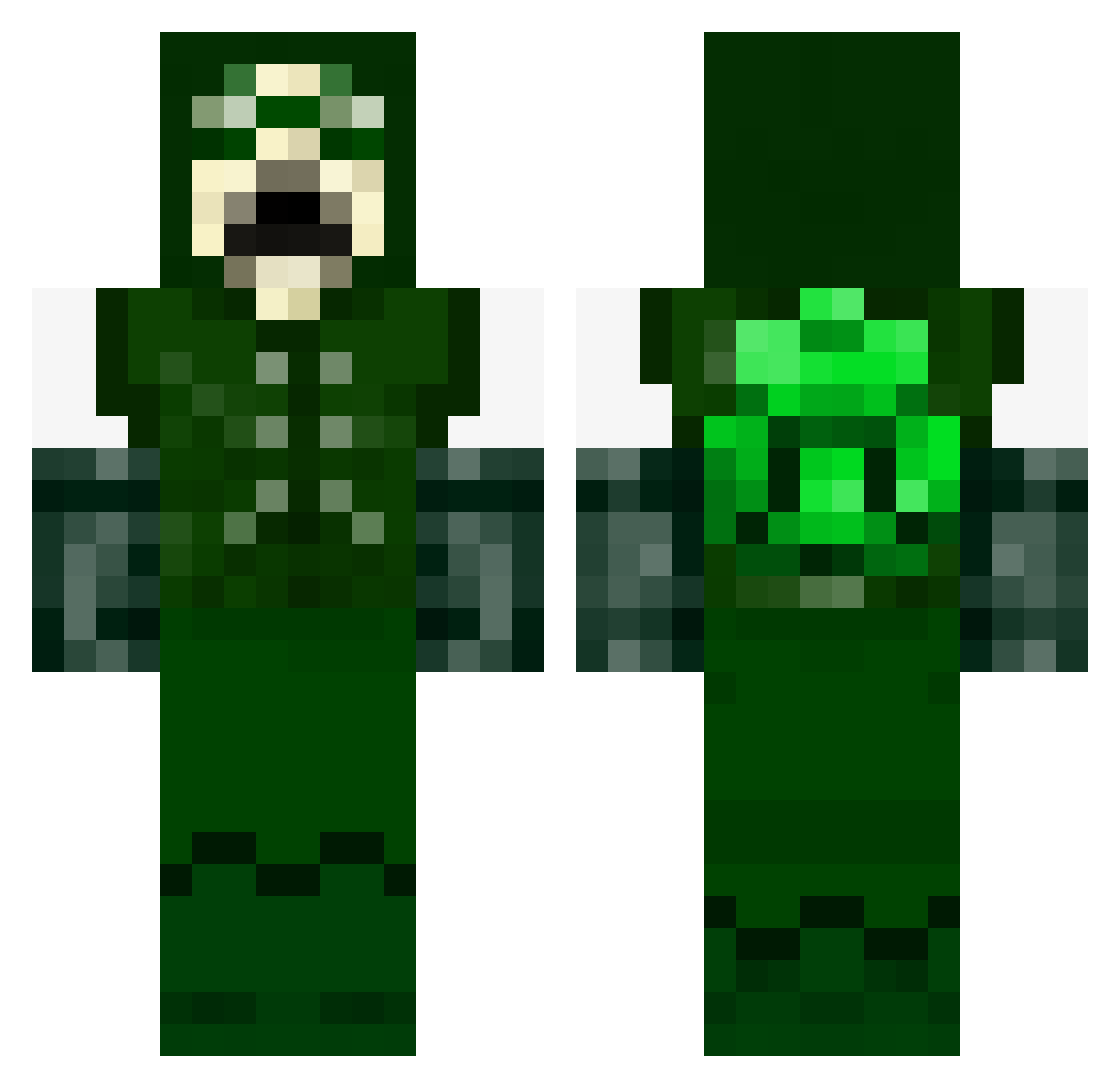 KPC Minecraft skin, front and back view
