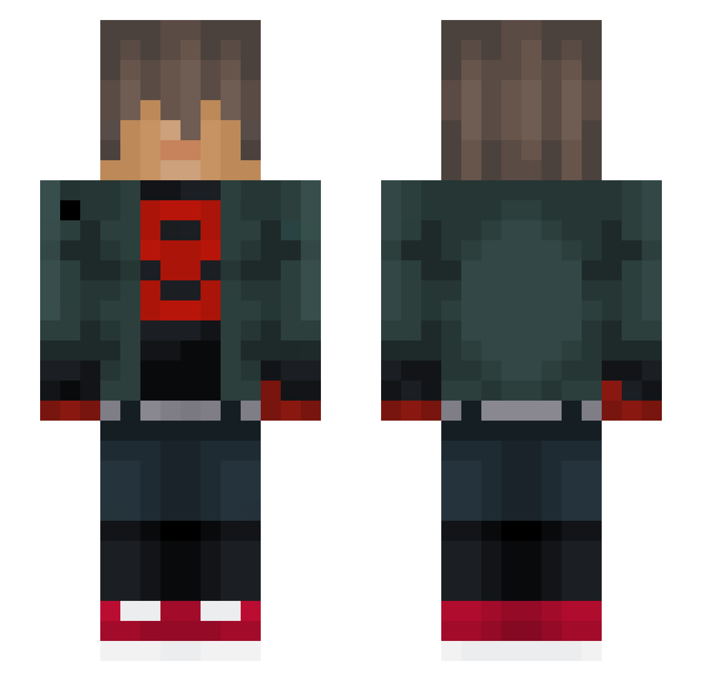 jcb85 Minecraft skin, front and back view