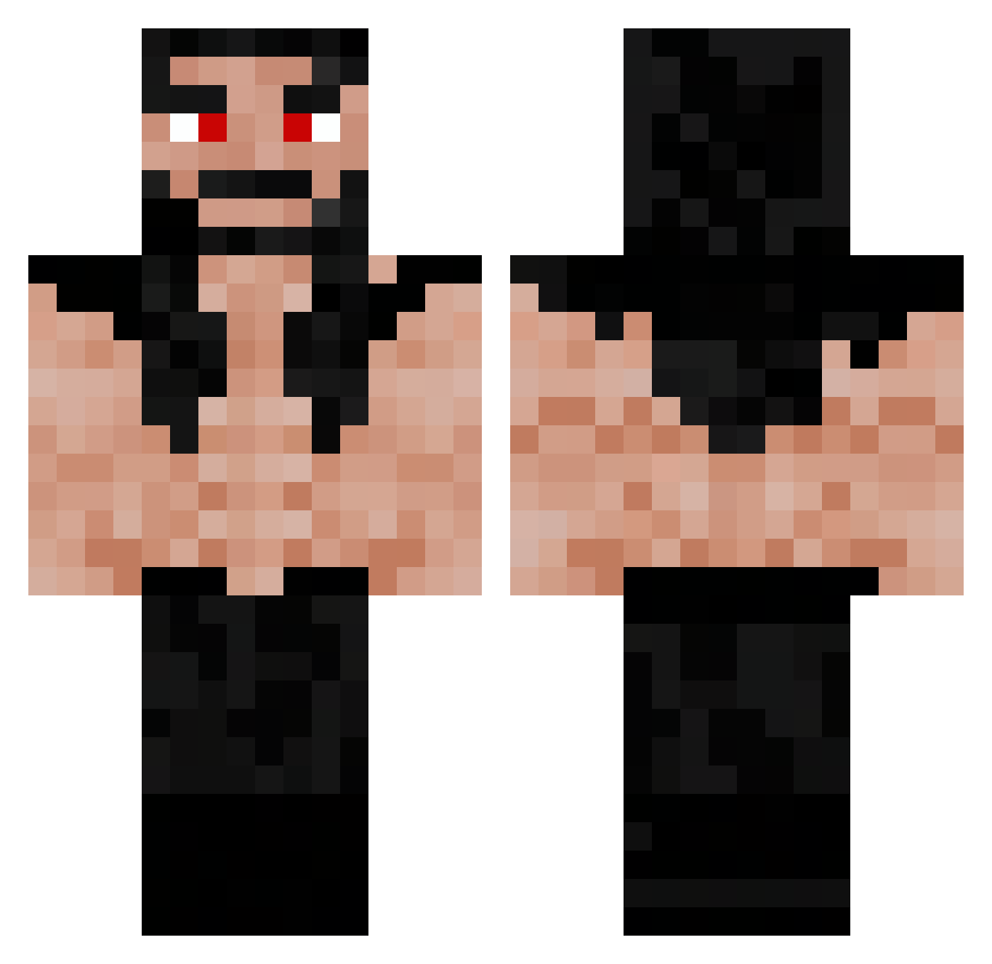 _NoReason Minecraft skin, front and back view