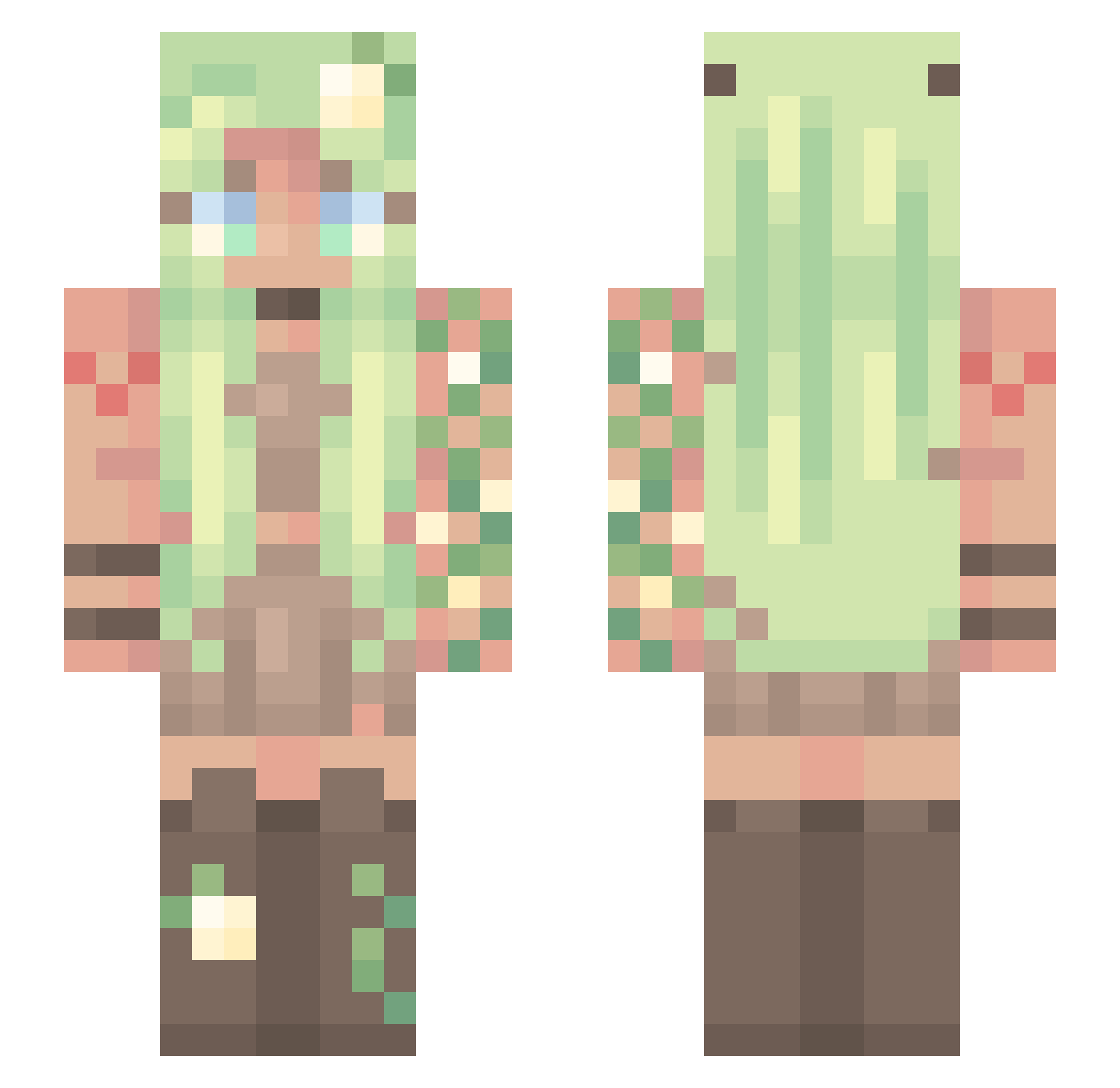 sinisterskeleton Minecraft skin, front and back view