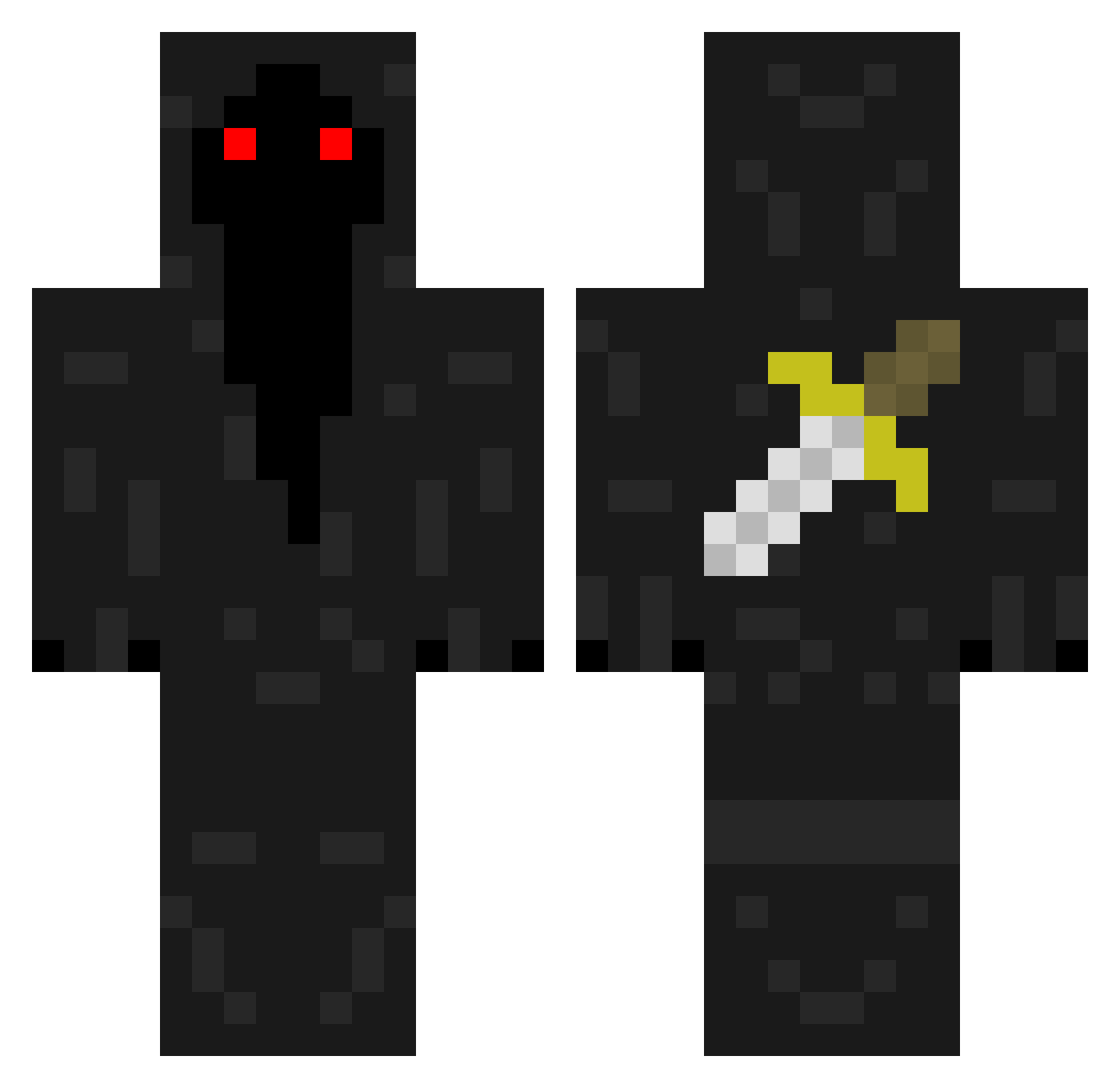 ProbablyCheats Minecraft skin, front and back view