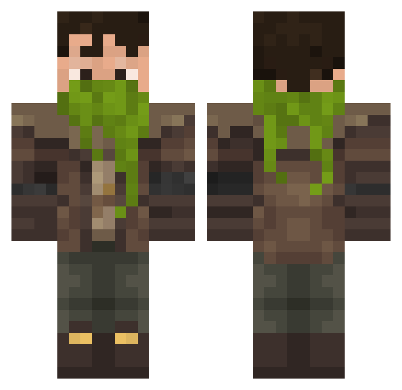 KEOmpira Minecraft skin, front and back view