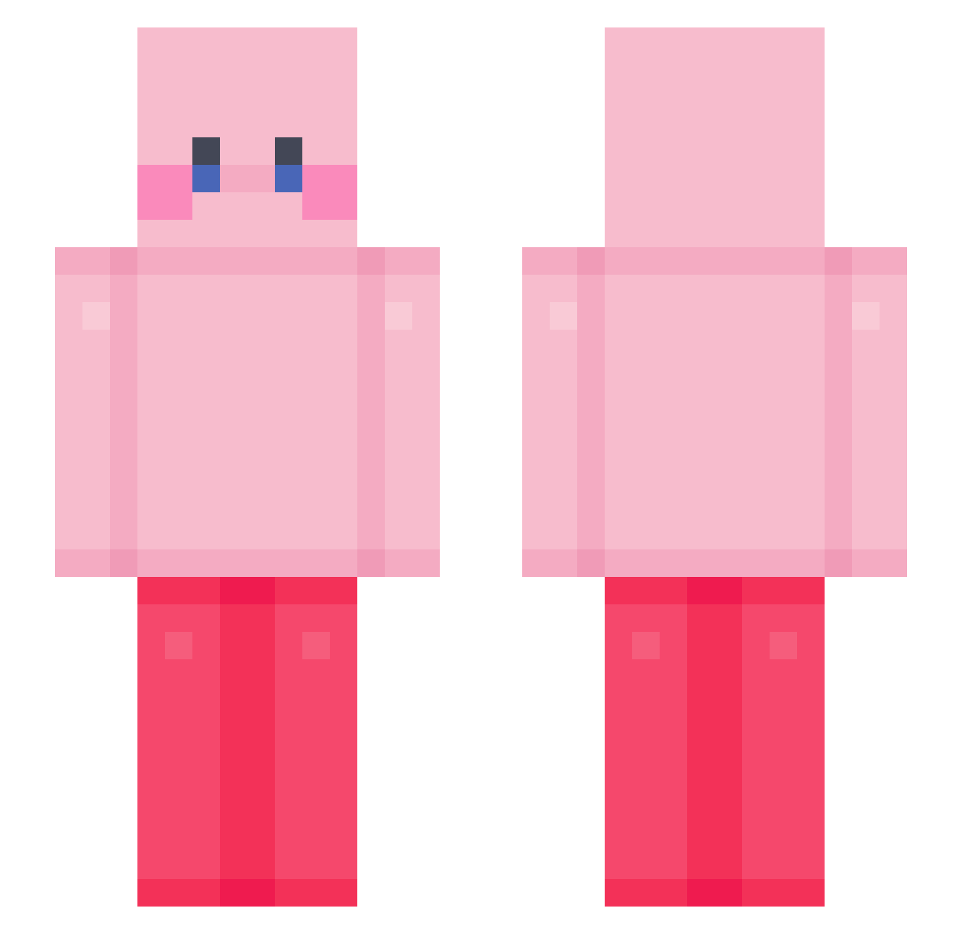 Torchic11 Minecraft skin, front and back view