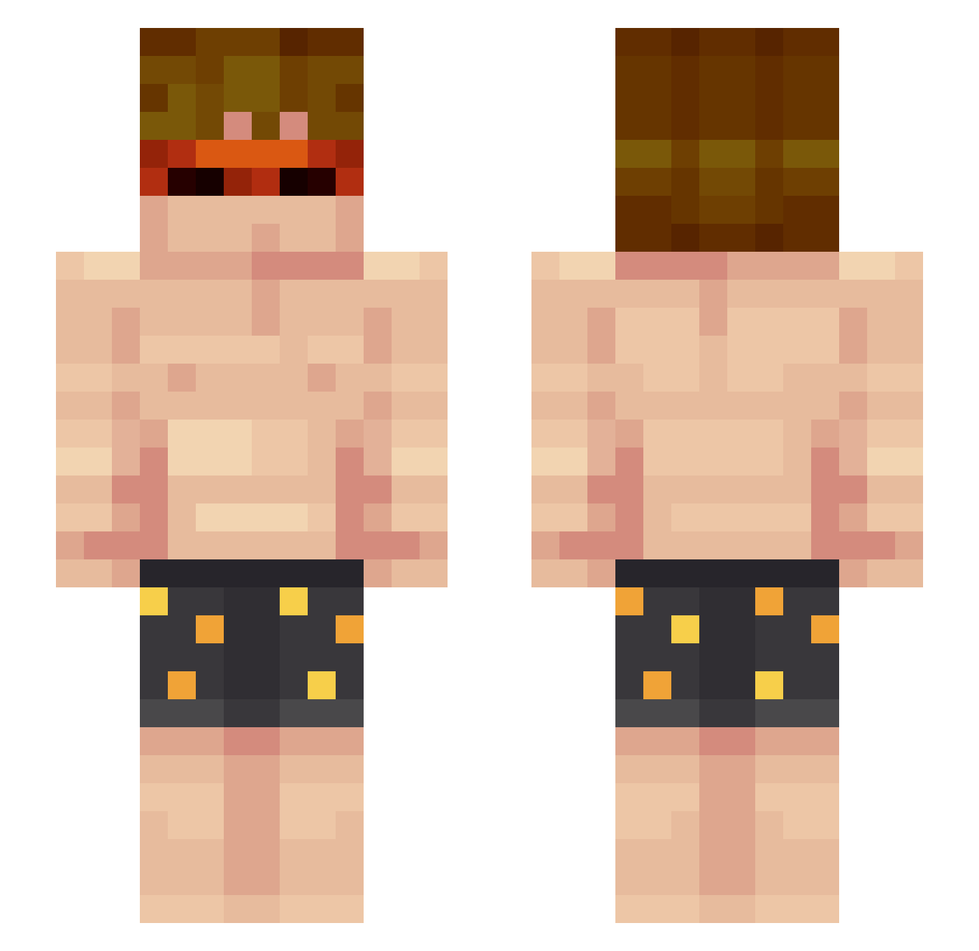 KrossMult Minecraft skin, front and back view