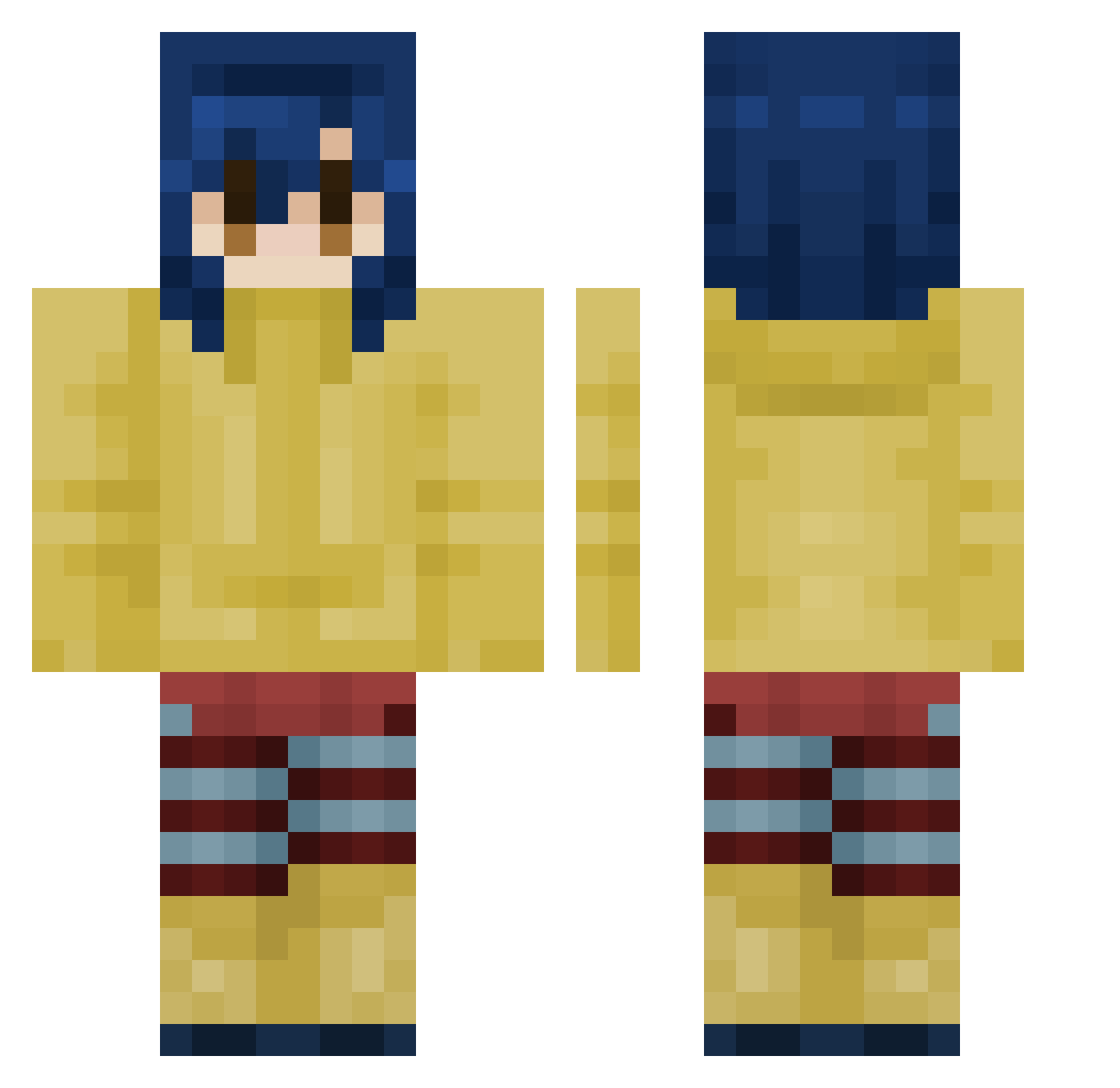 mushylemon1 Minecraft skin, front and back view