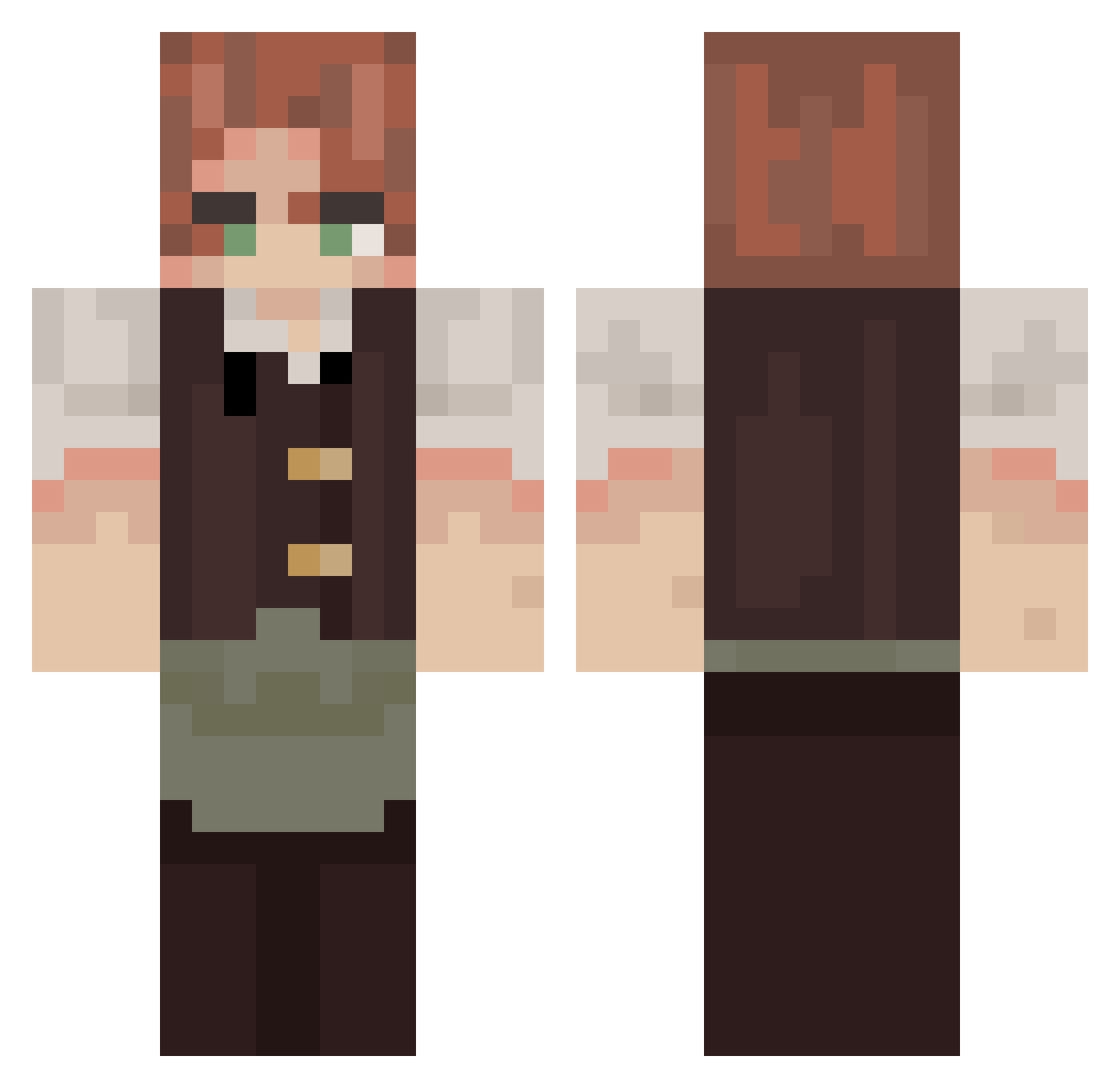 DiaCookiee Minecraft skin, front and back view