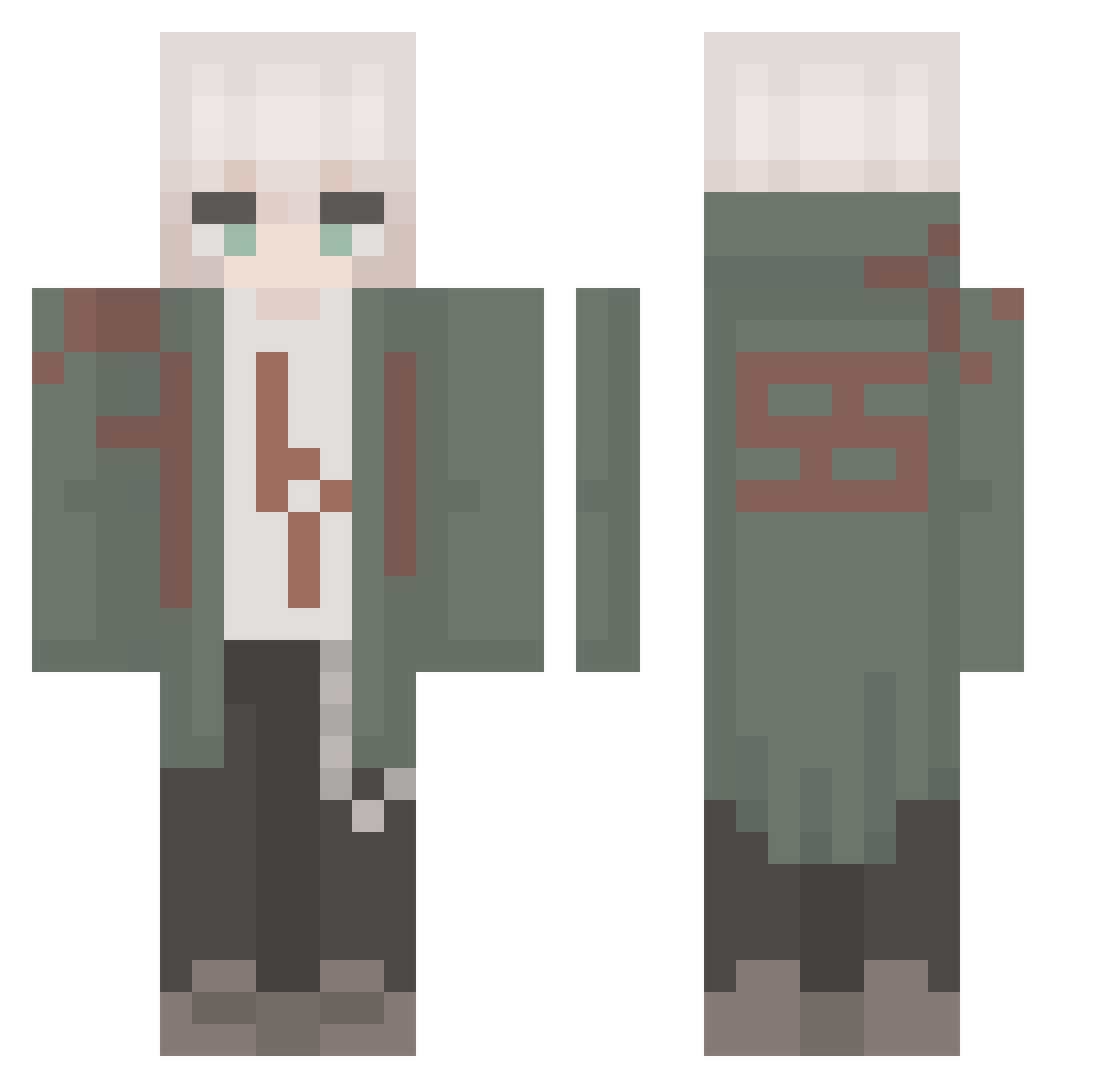 avwq Minecraft skin, front and back view