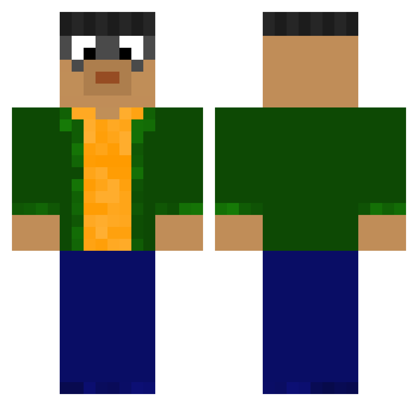 1230v0 Minecraft skin, front and back view