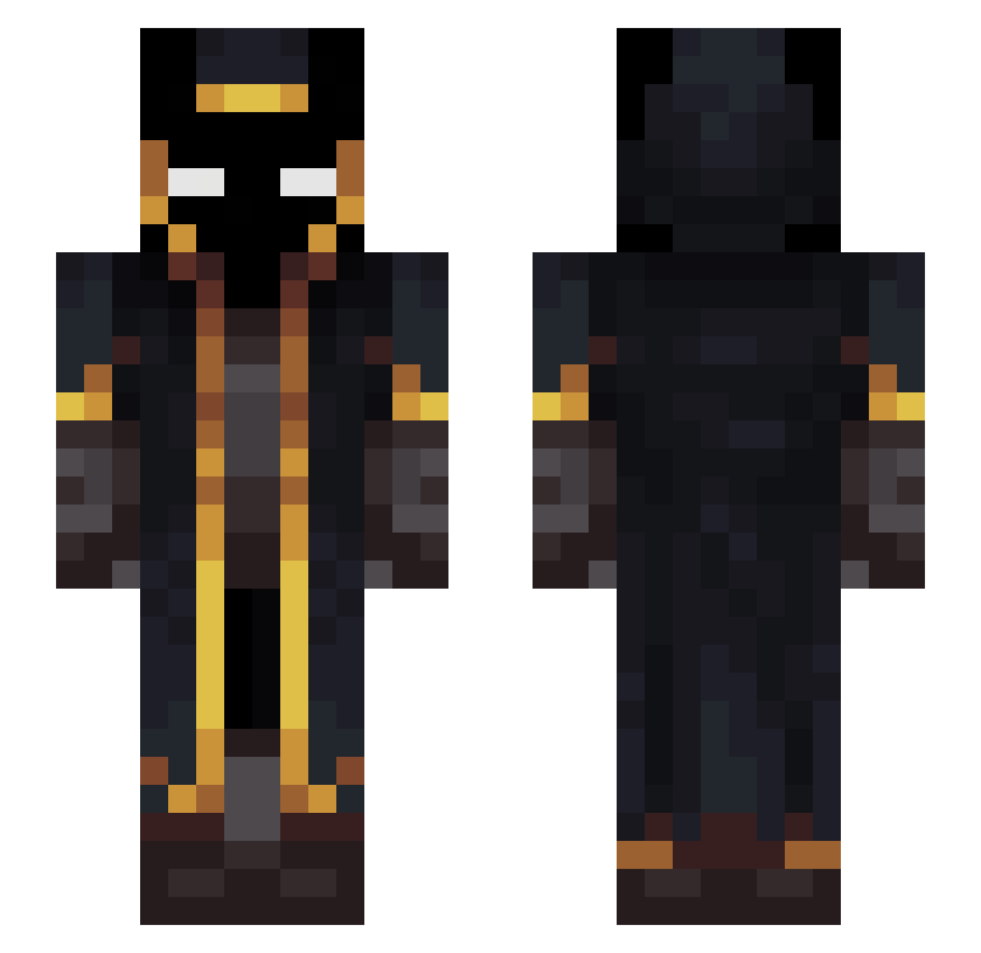 Viokra Minecraft skin, front and back view