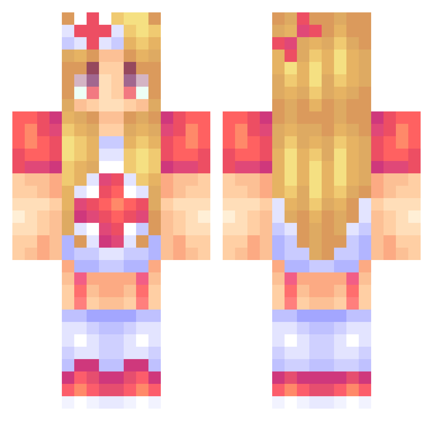 kosby Minecraft skin, front and back view