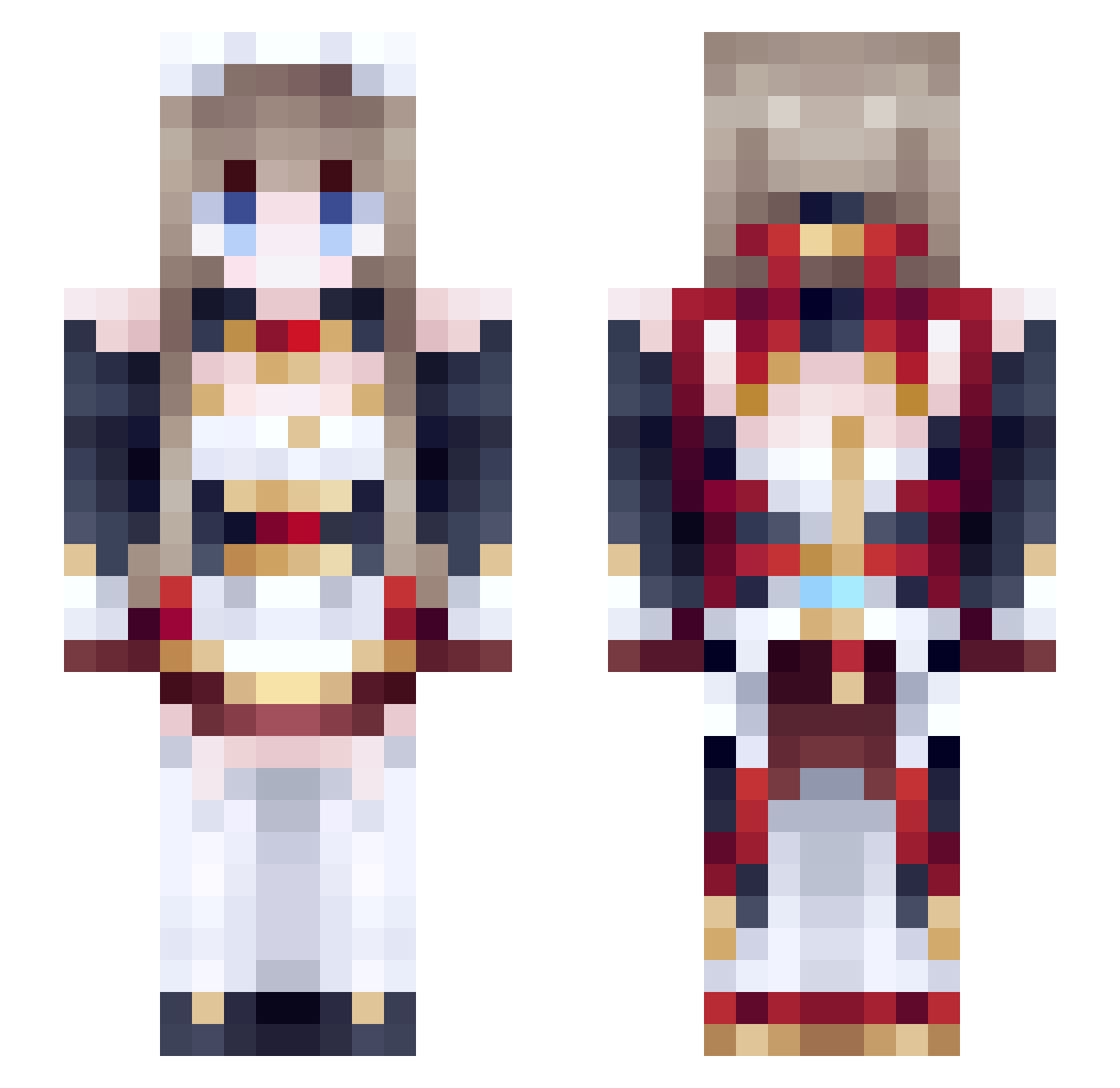 egirlsupervisor Minecraft skin, front and back view