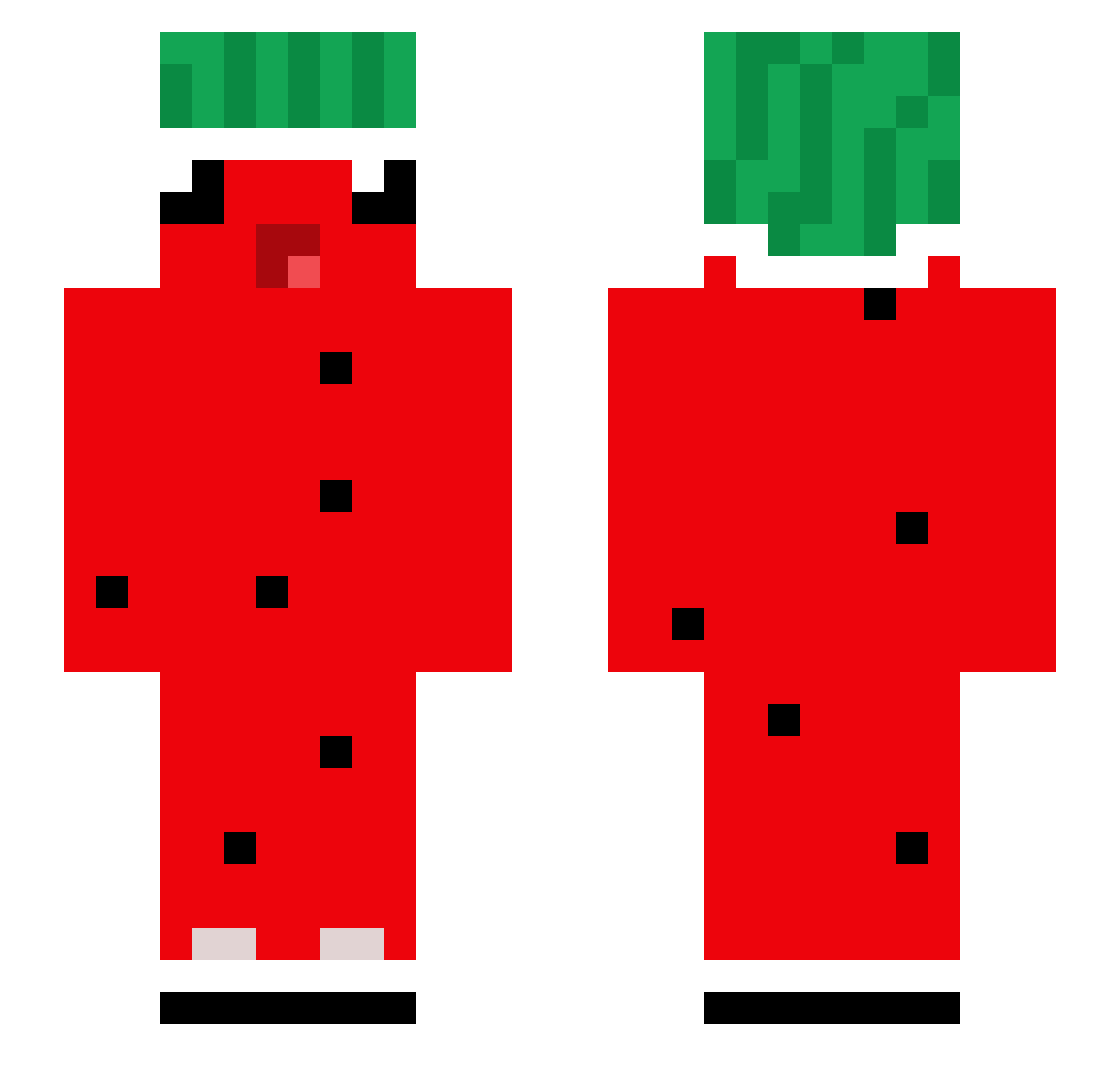 Yeedna Minecraft skin, front and back view