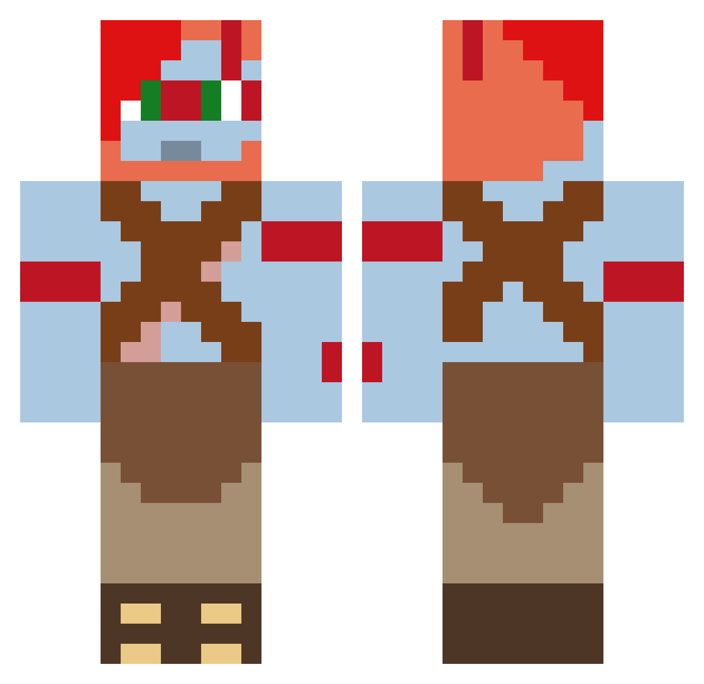 Thyme120 Minecraft skin, front and back view