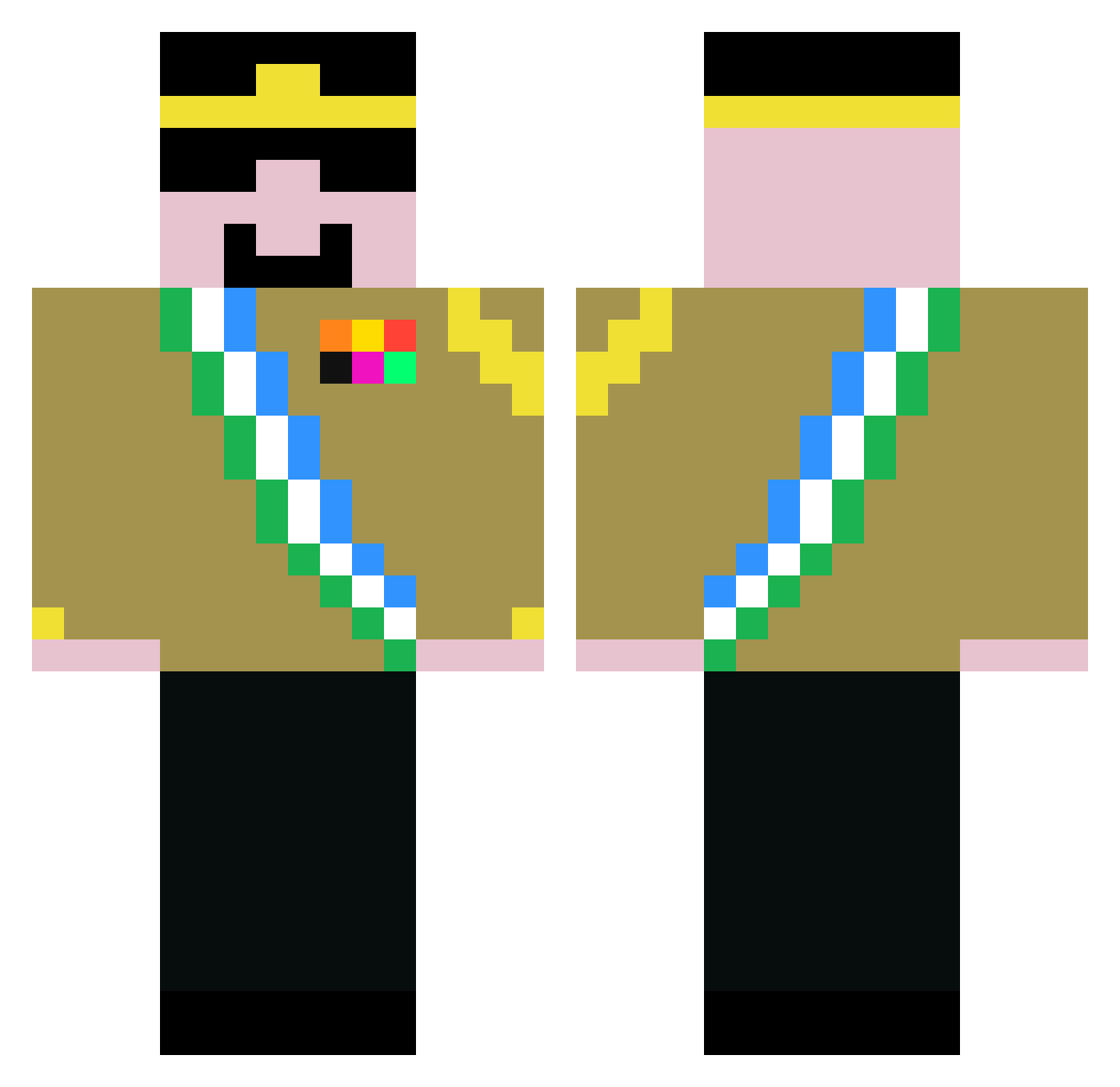 Vese905 Minecraft skin, front and back view
