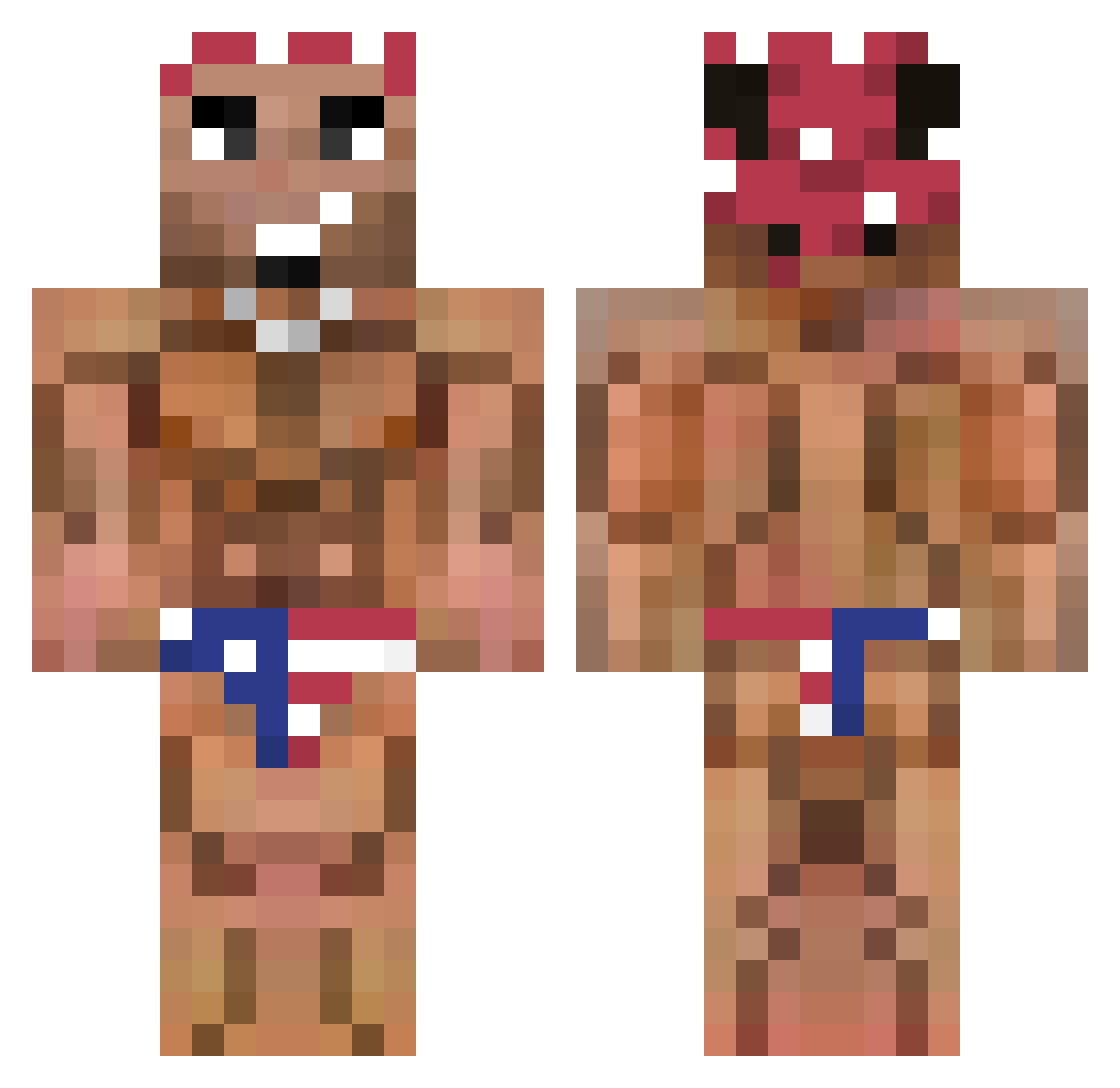 Elhombredebien Minecraft skin, front and back view