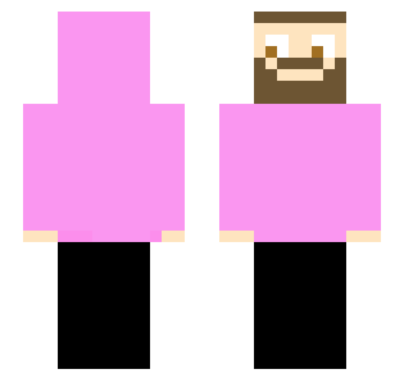 SxDwow Minecraft skin, front and back view