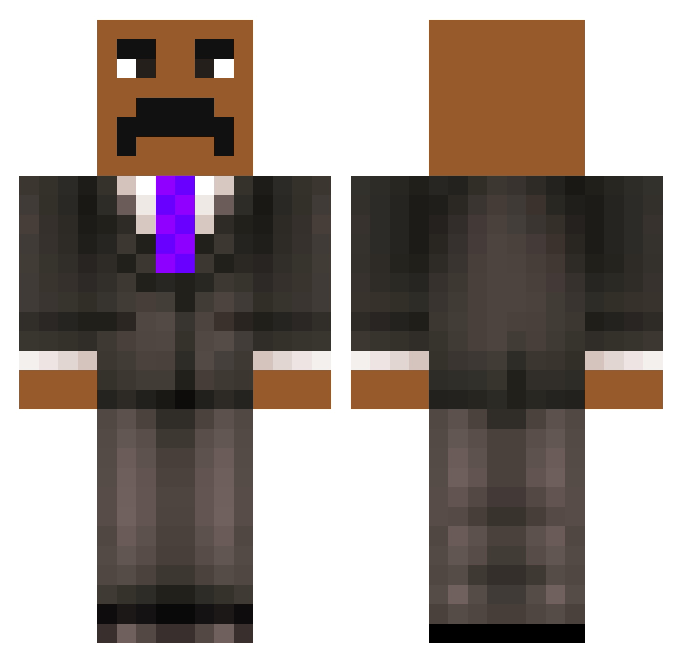 Xiphosuran Minecraft skin, front and back view