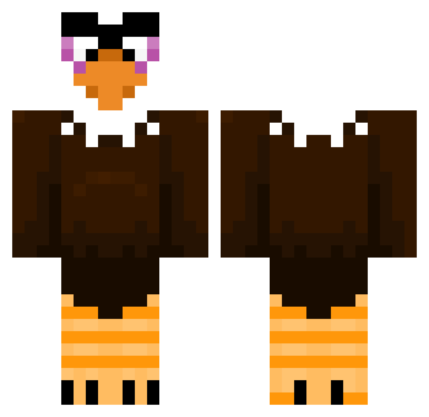 maajon Minecraft skin, front and back view