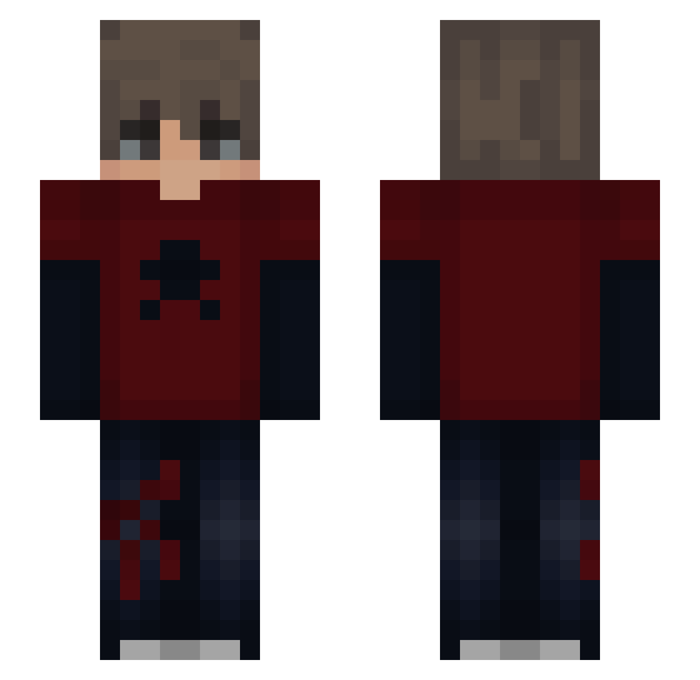 Luuukas Minecraft skin, front and back view