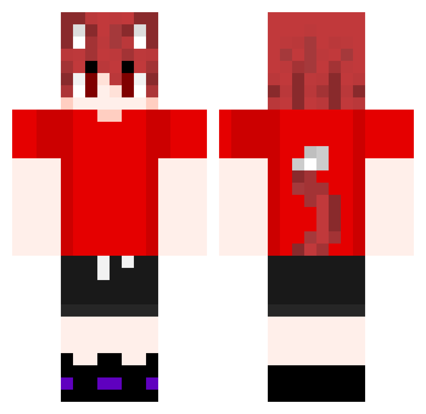 pyzotryas Minecraft skin, front and back view