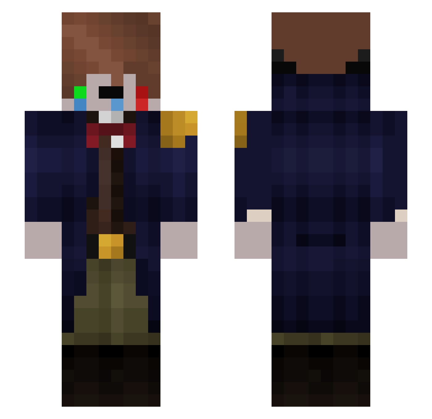 LordStory Minecraft skin, front and back view