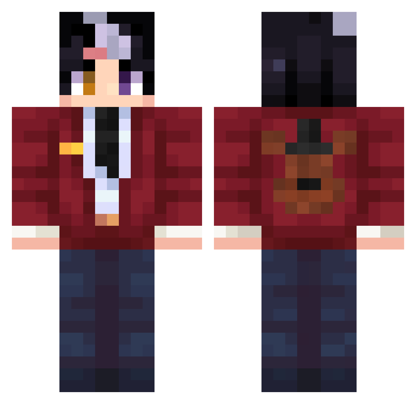 safners Minecraft skin, front and back view