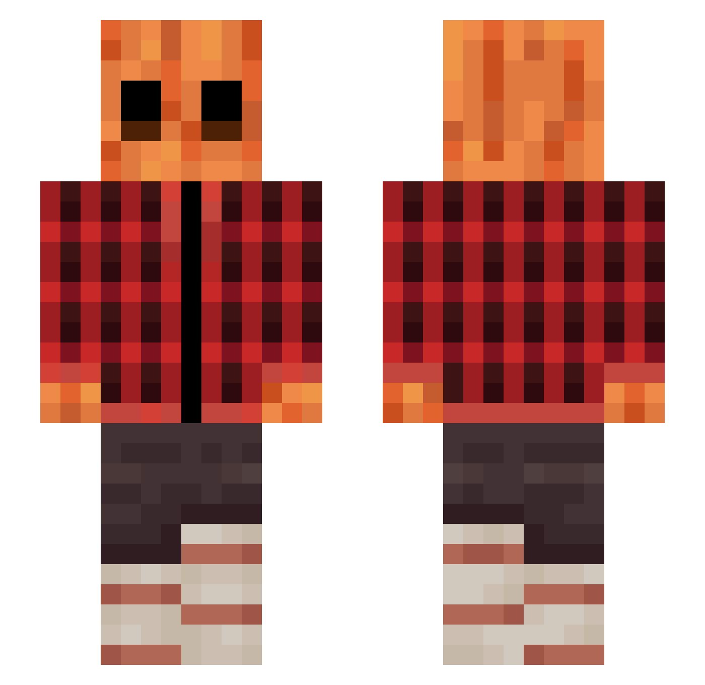Duckie_38 Minecraft skin, front and back view