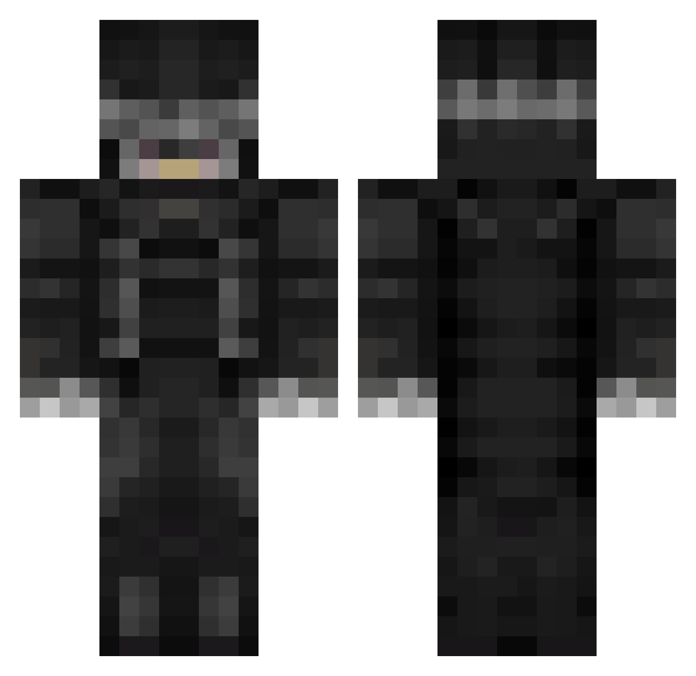 Onro Minecraft skin, front and back view