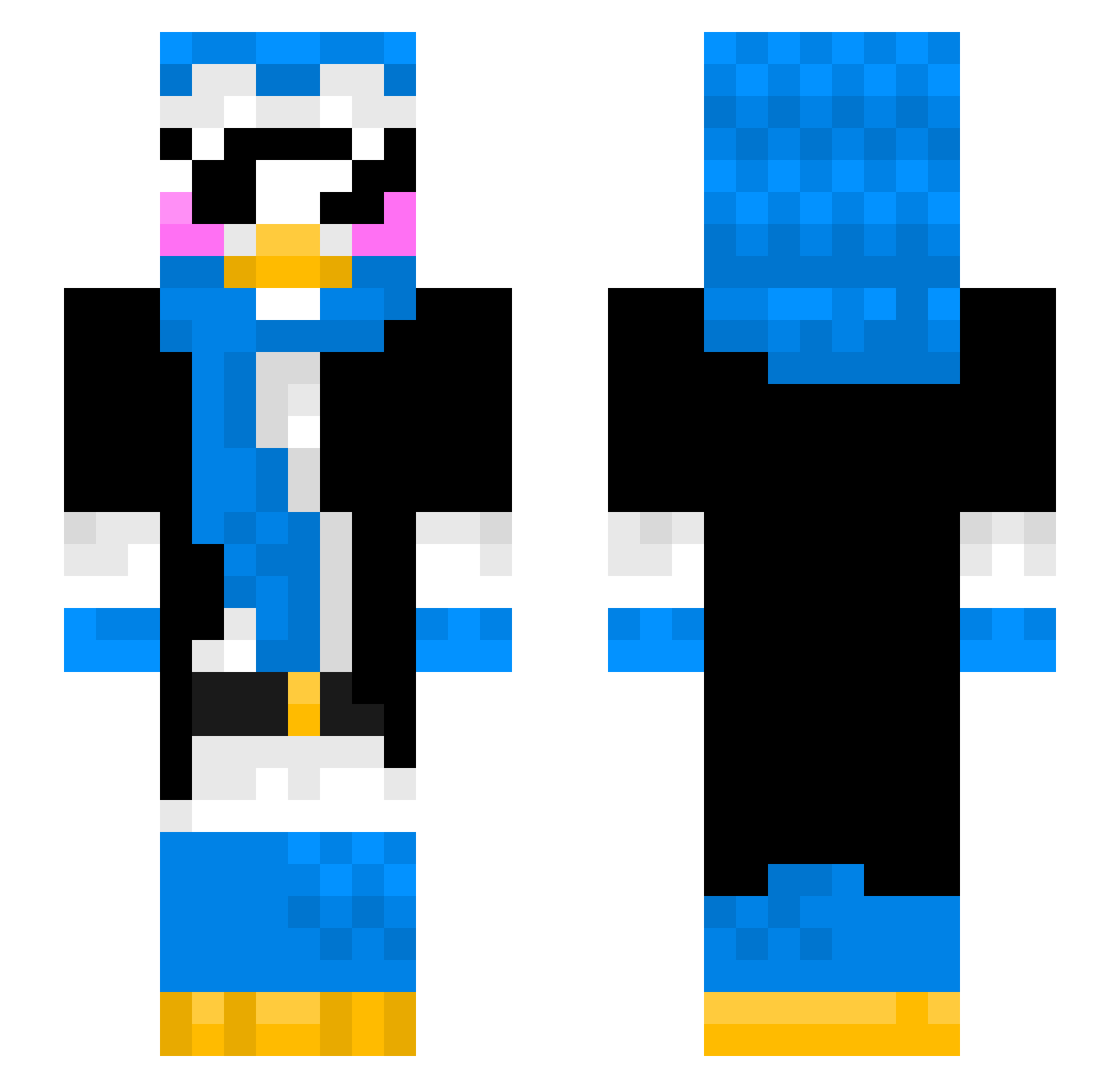 YahooYahooYayaya Minecraft skin, front and back view
